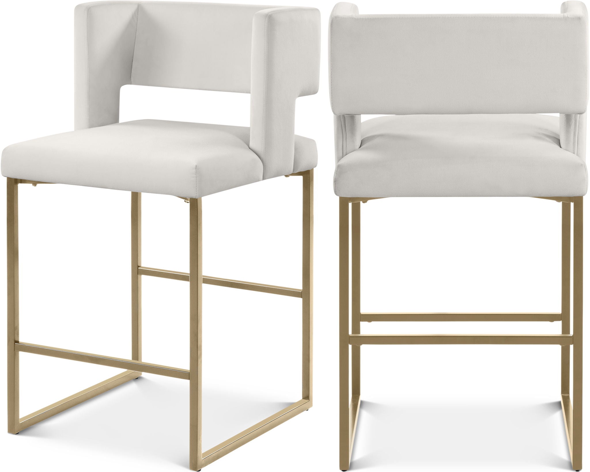 Caleb - Counter Stool with Gold Legs (Set of 2)