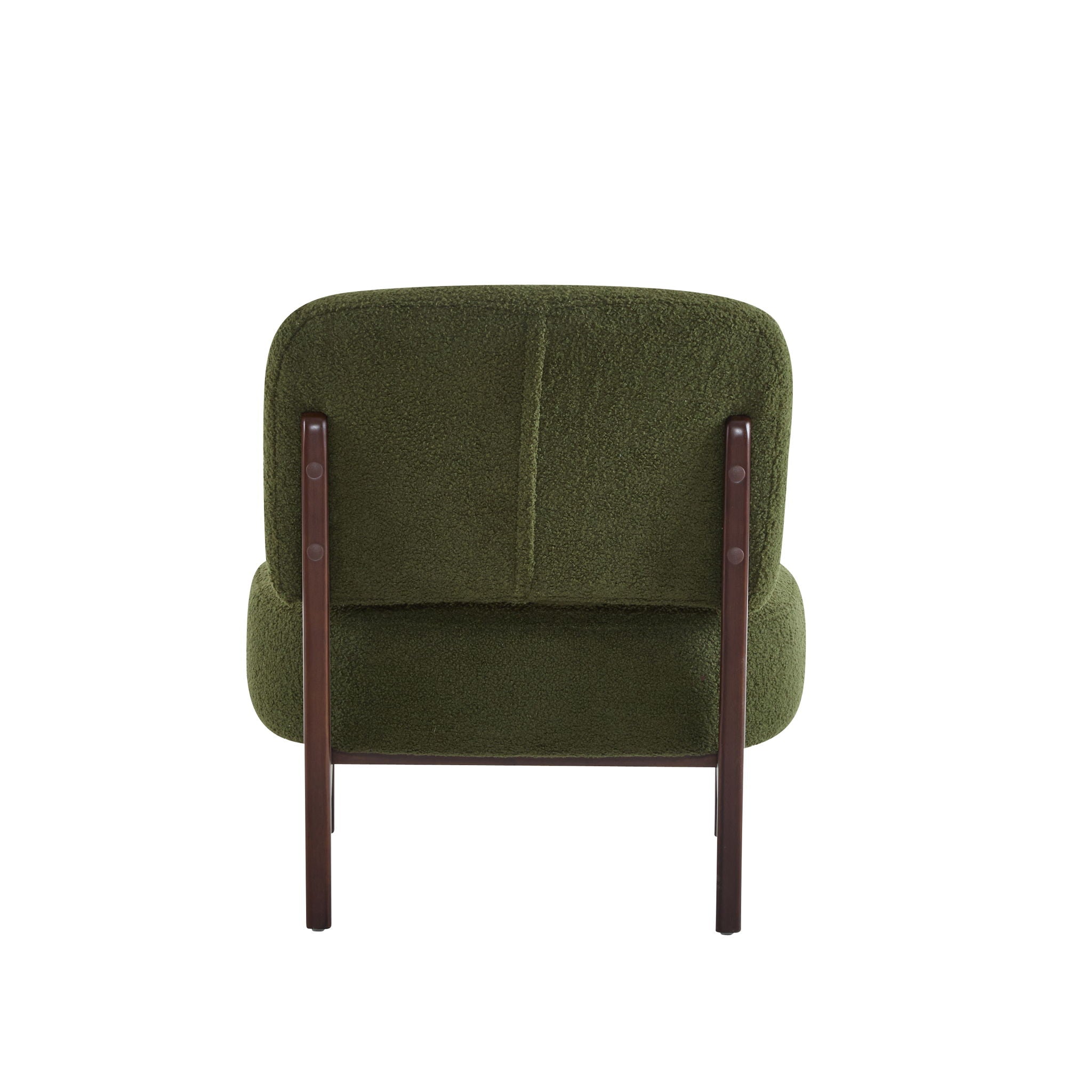 Modern Boucle Lounge Chair With Solid Wood Fram