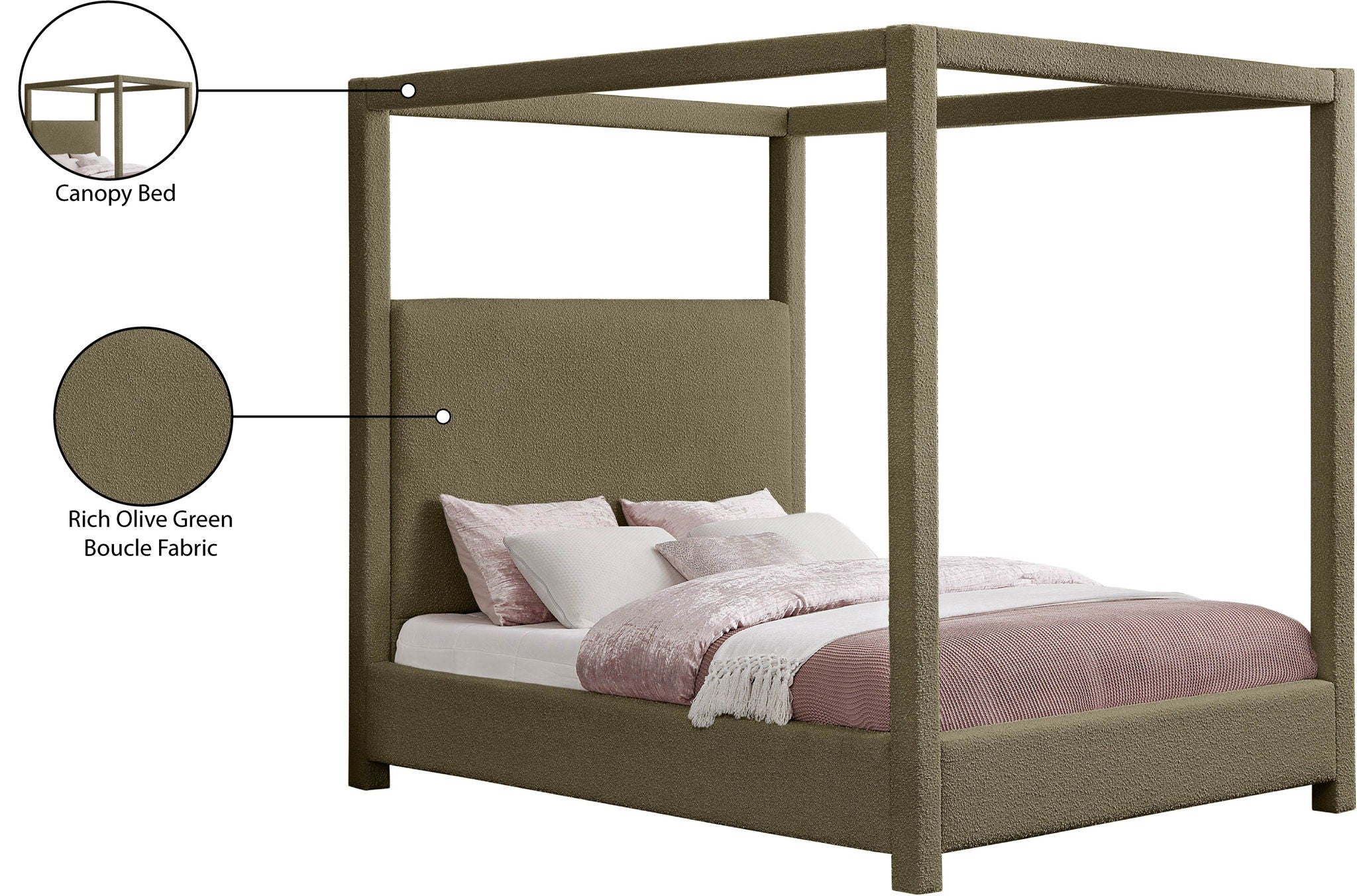 Eden - Boucle Fabric Upholstered Bed