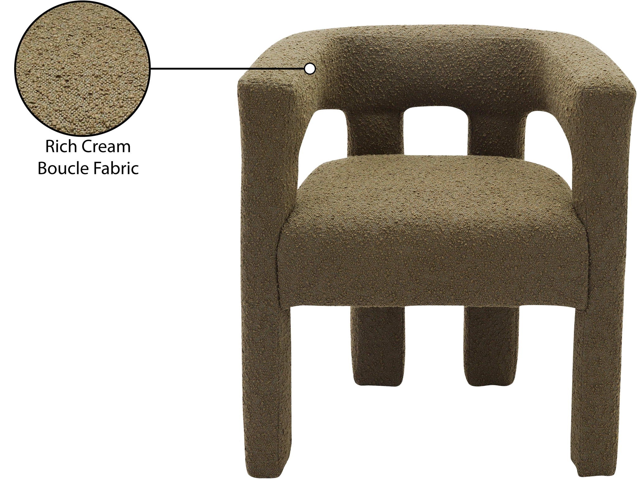 Athena - Boucle Fabric Dining Chair
