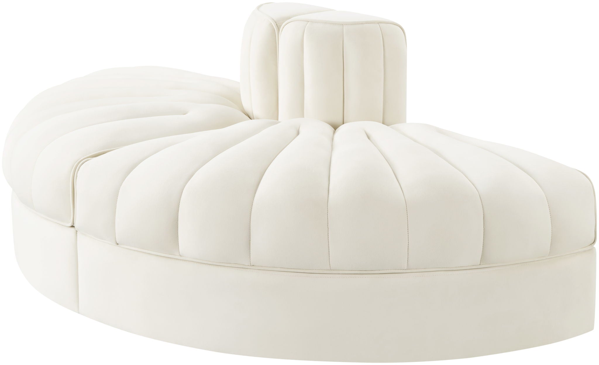Rummi - Velvet Performance Fabric Upholstered 2 Piece  Rounded Modular Loveseat