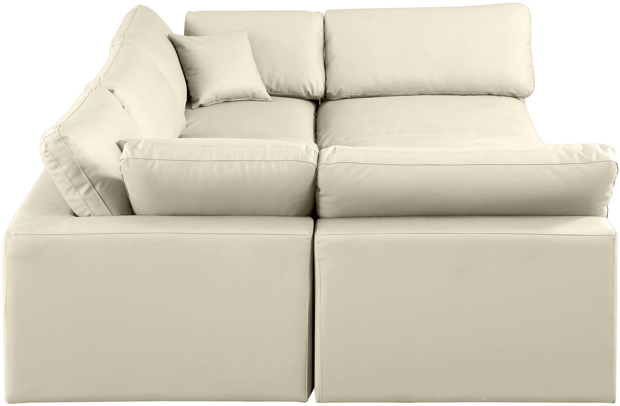 Comfy - 6 Piece Faux Leather Sectional