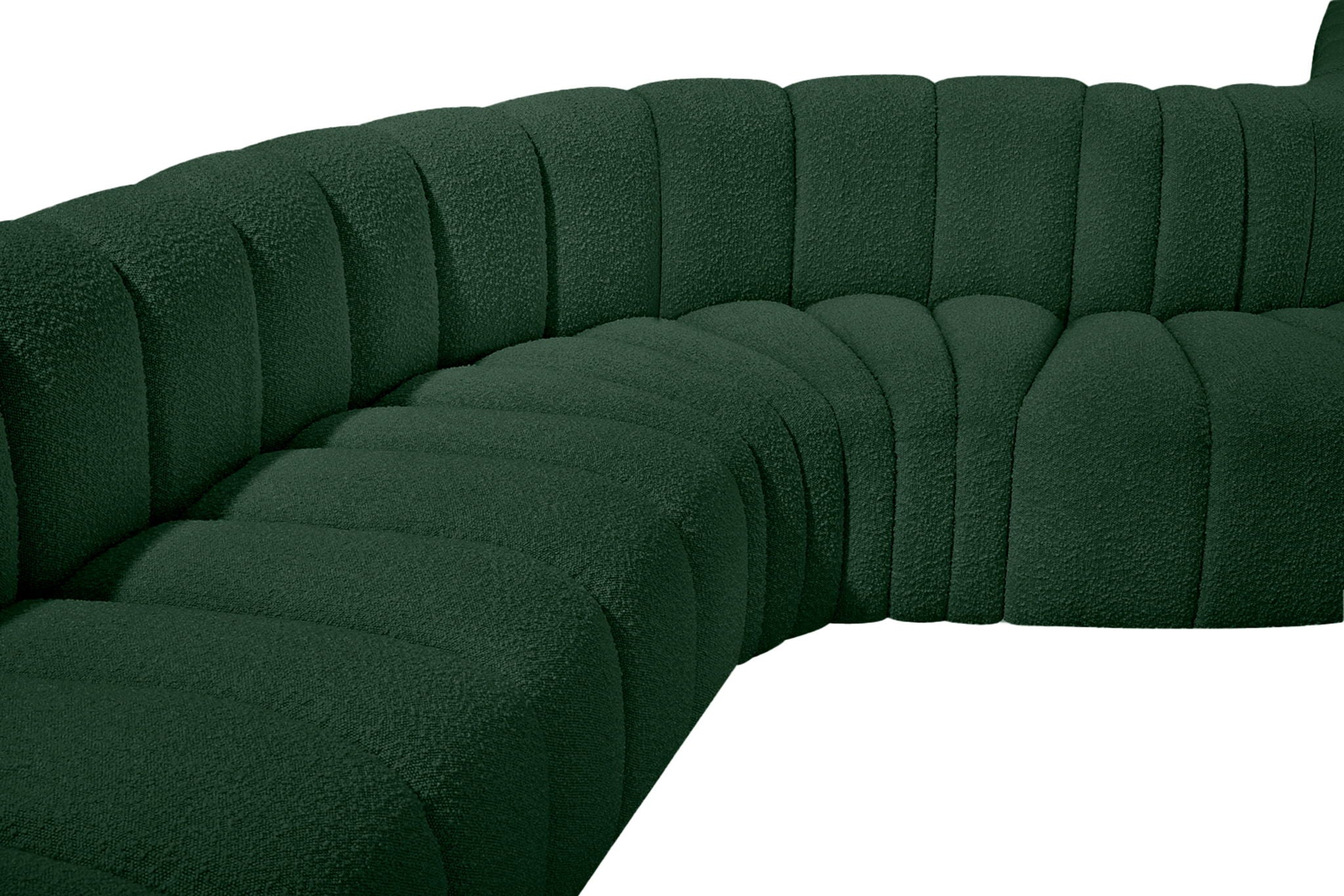 Arc - Boucle Fabric 8 Piece Curved Modular Sofa