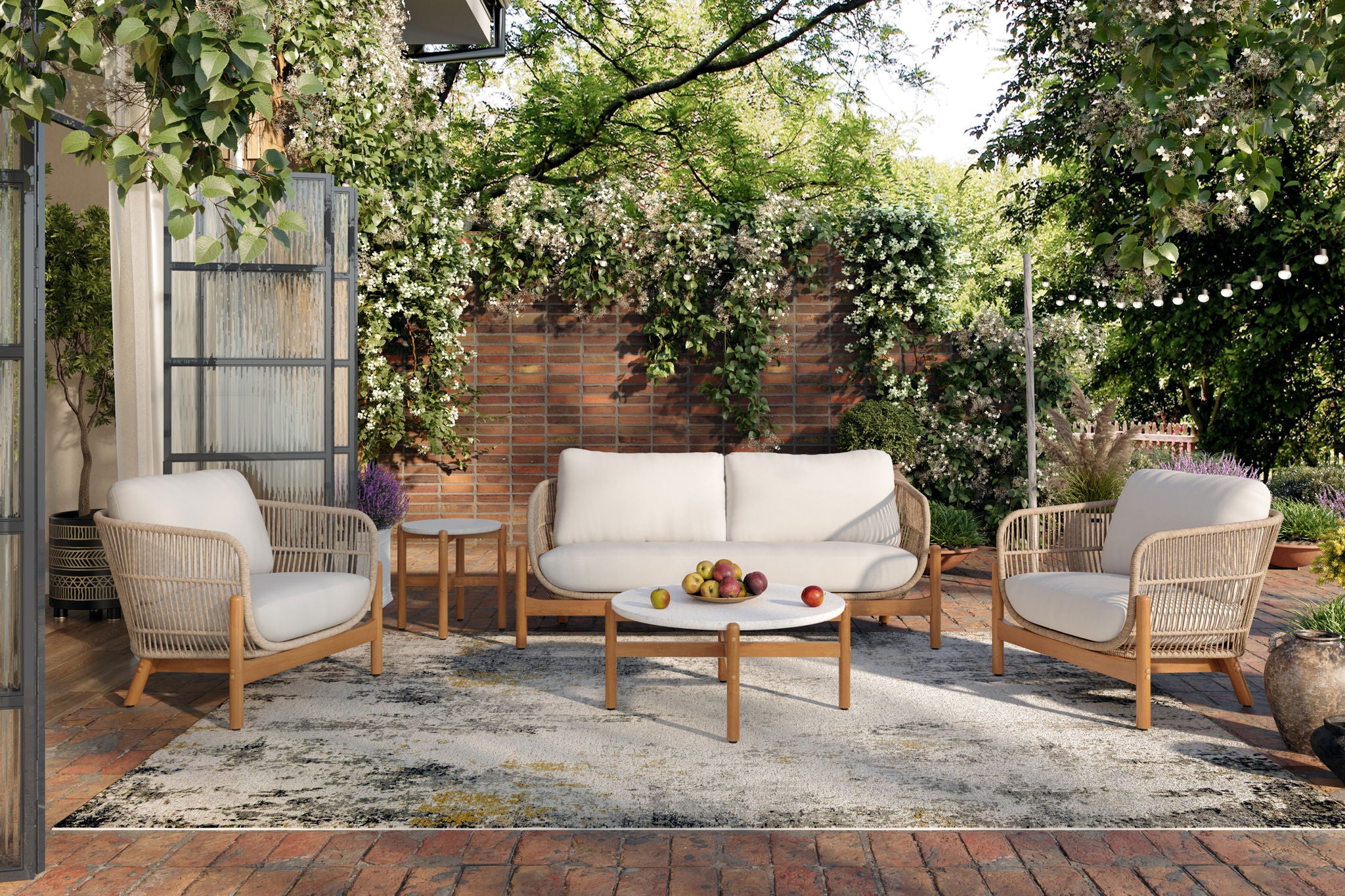 Solstice - Rope Loveseat - Linen Beige