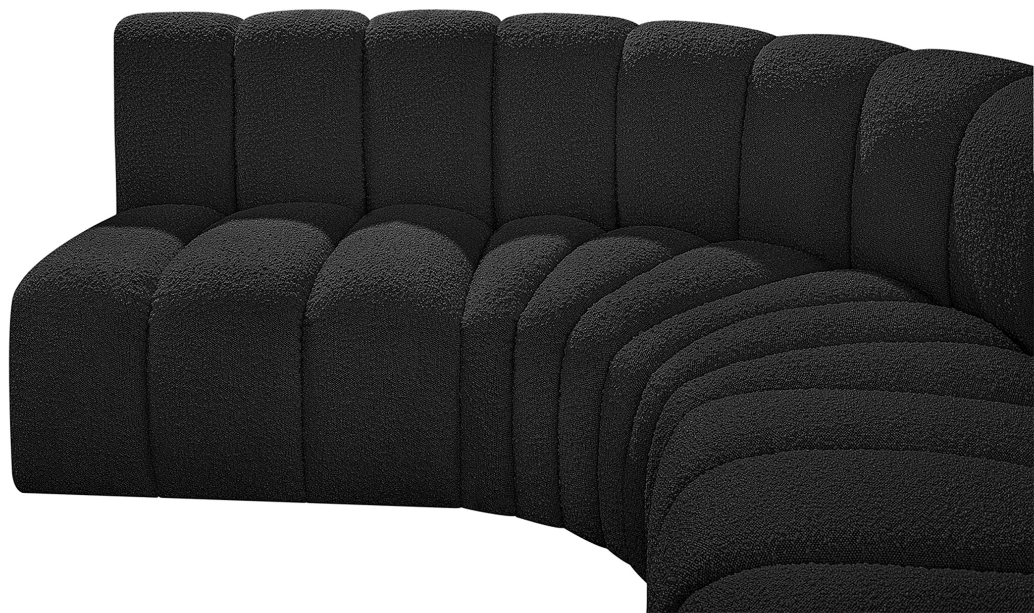 Arc - Boucle Fabric 5 Piece U-Shaped Modular Sofa