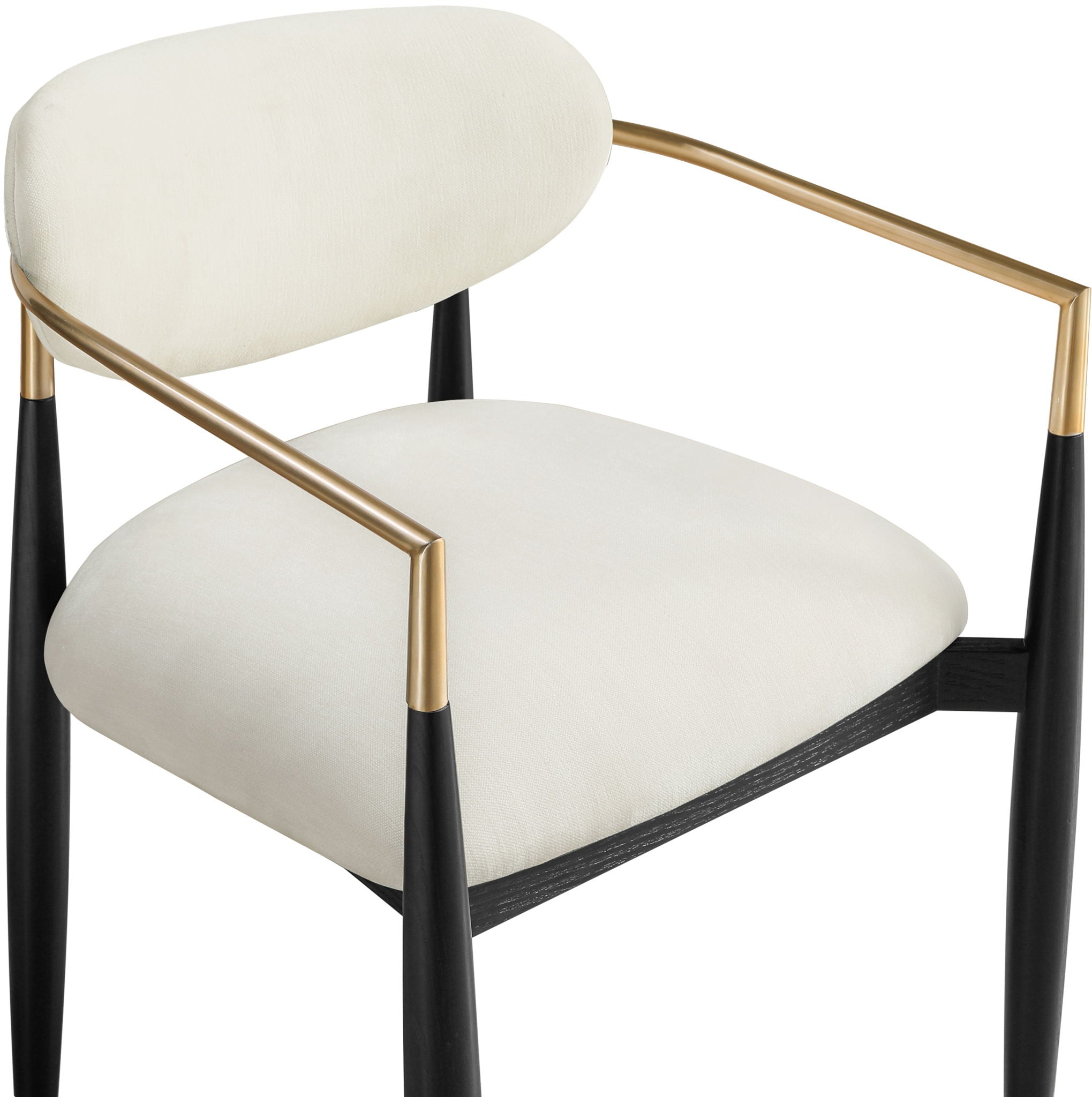 Riccio - Fabric Dining Arm Chair (Set of 2) - Black And Gold Frame