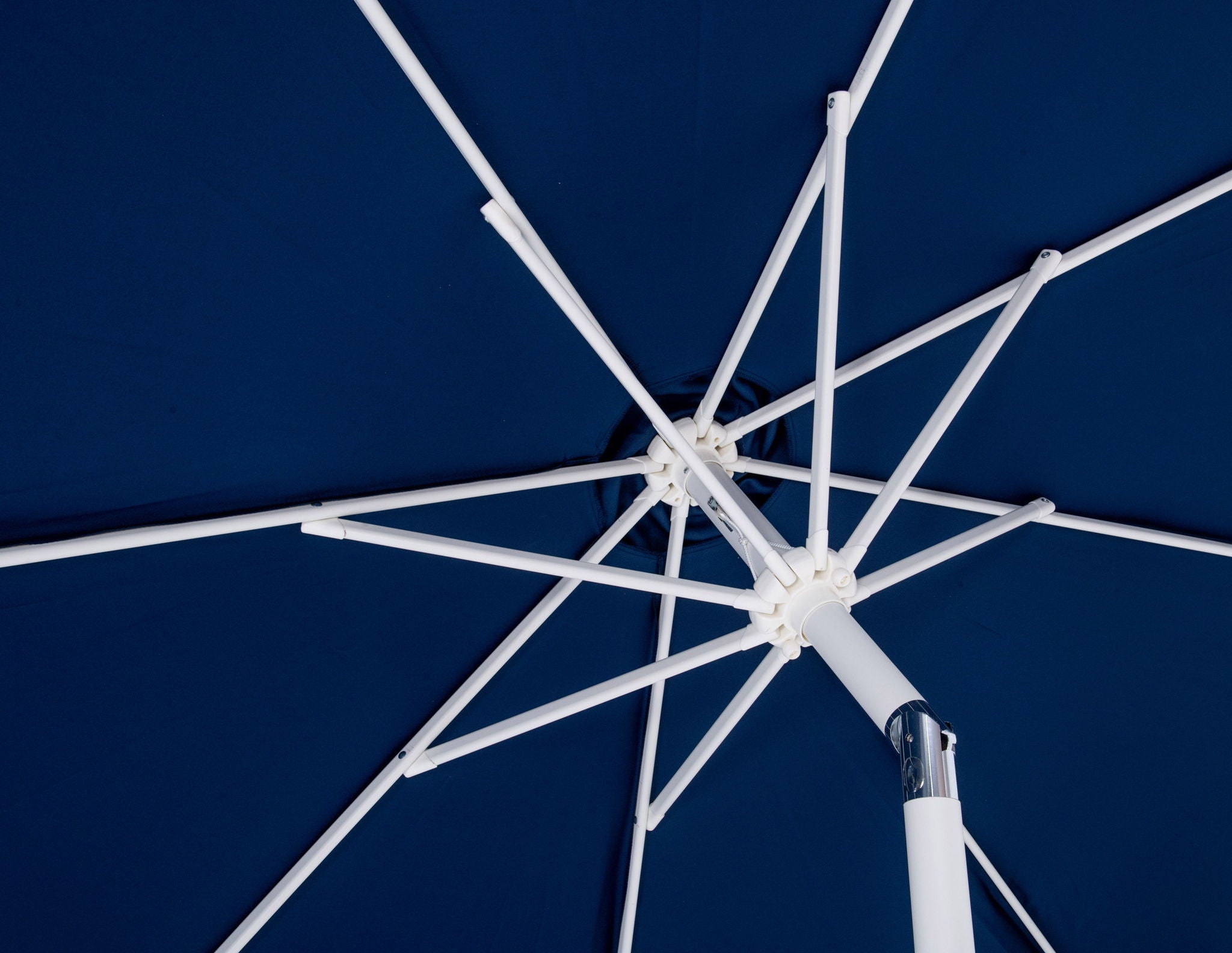 Fiji - Aluminum Patio Umbrella With Round Teak And White Base