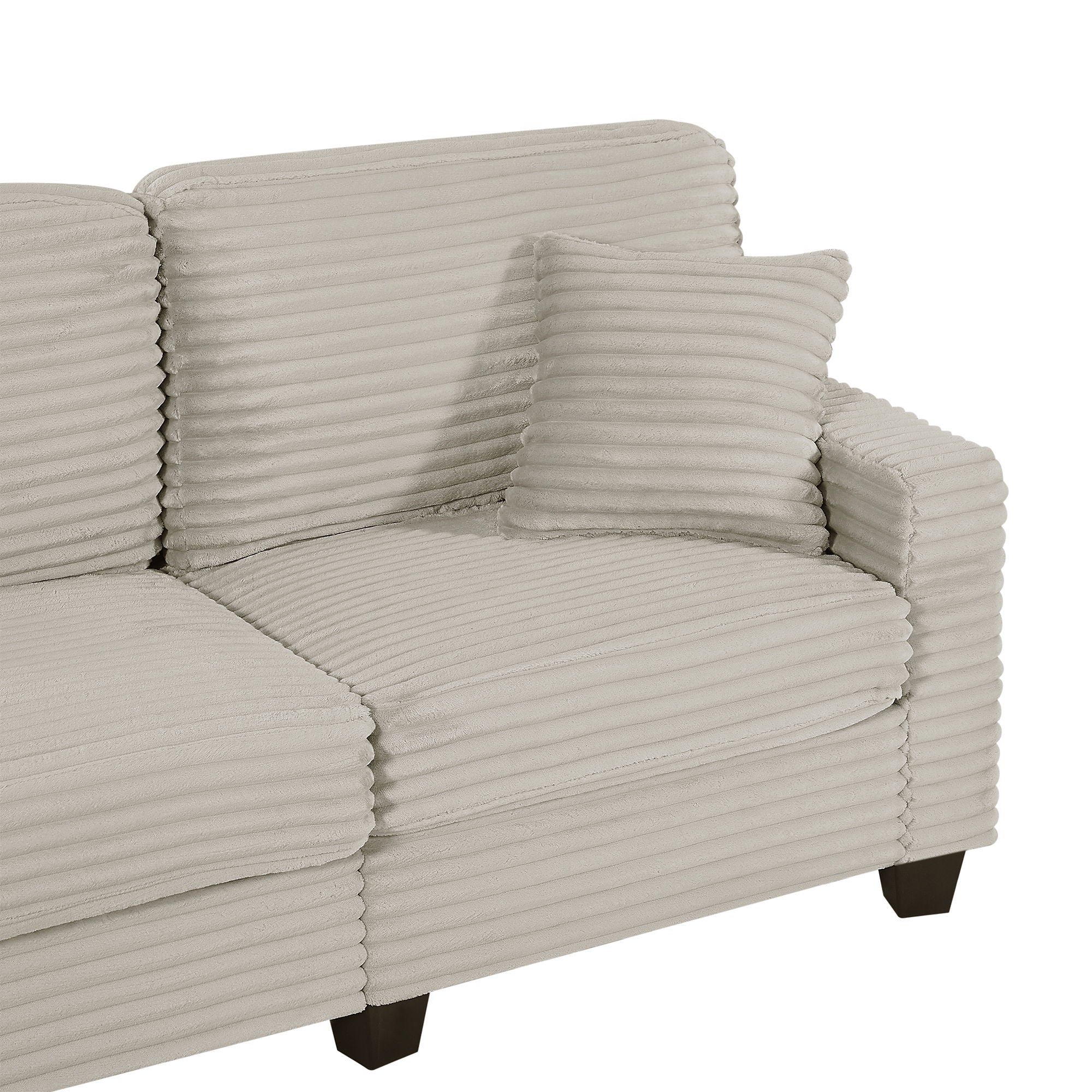 Upholstered U-Shaped Sectional Sofa With Movable Ottoman And Side Storage Pockets