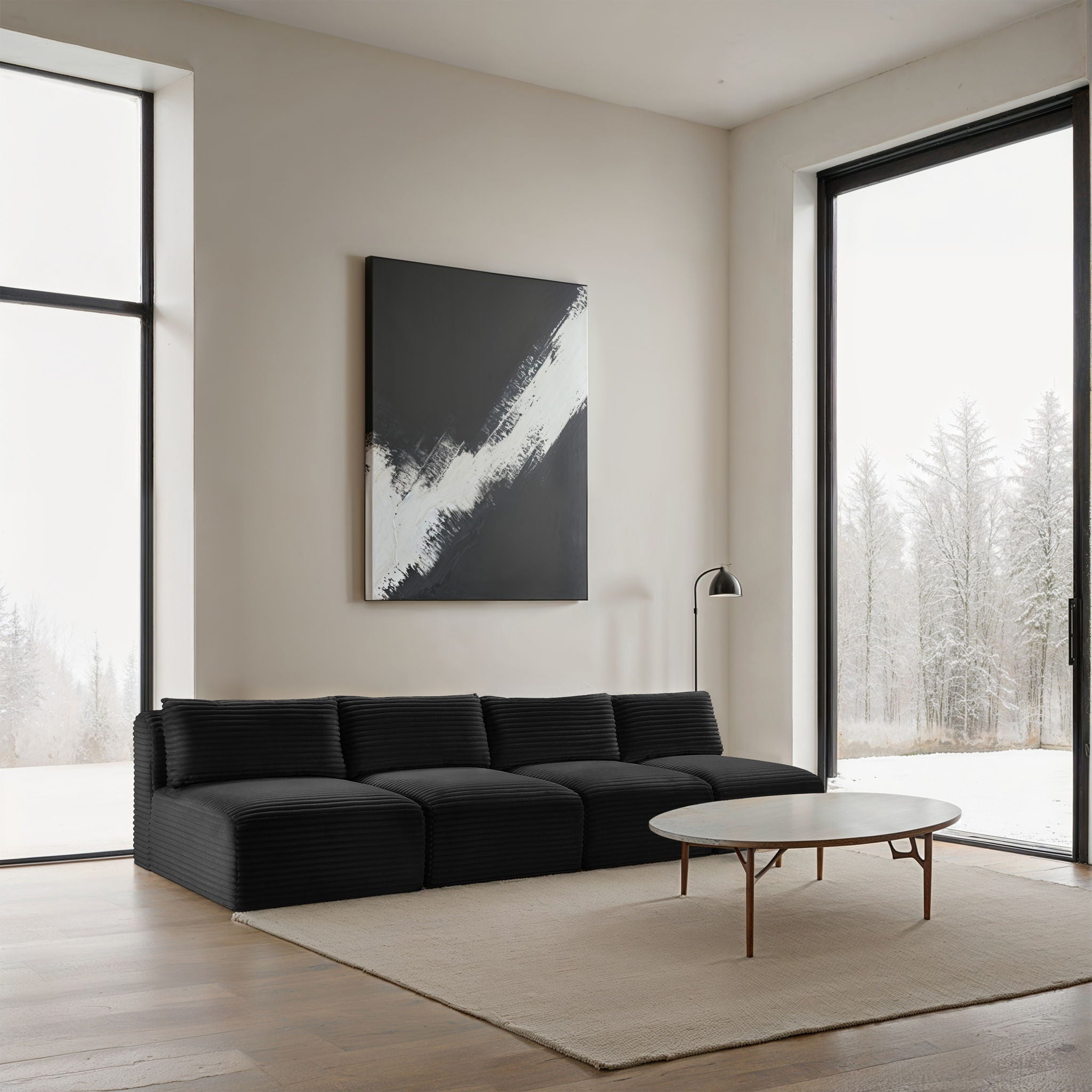 Shaggy - 4 Seat Modular Armless Sofa