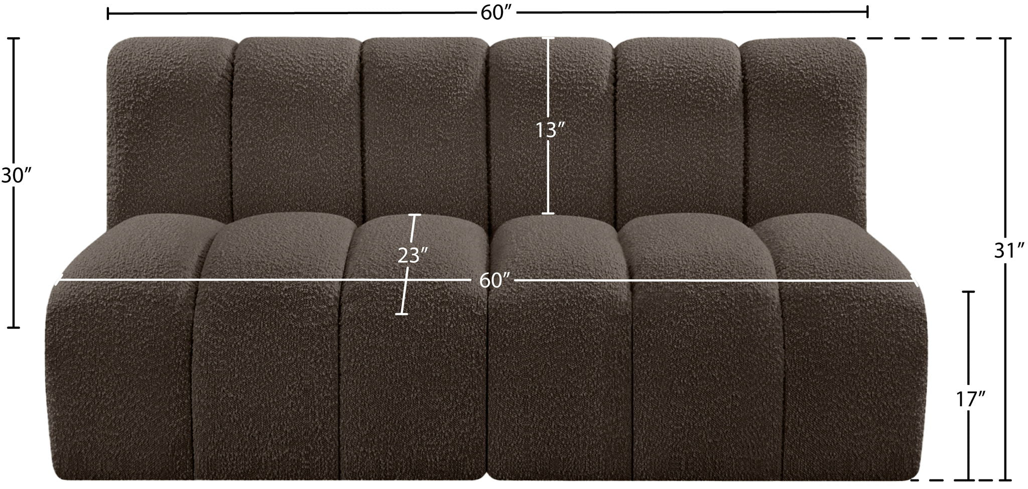 Arc - Boucle Fabric 2 Seats Modular Sofa