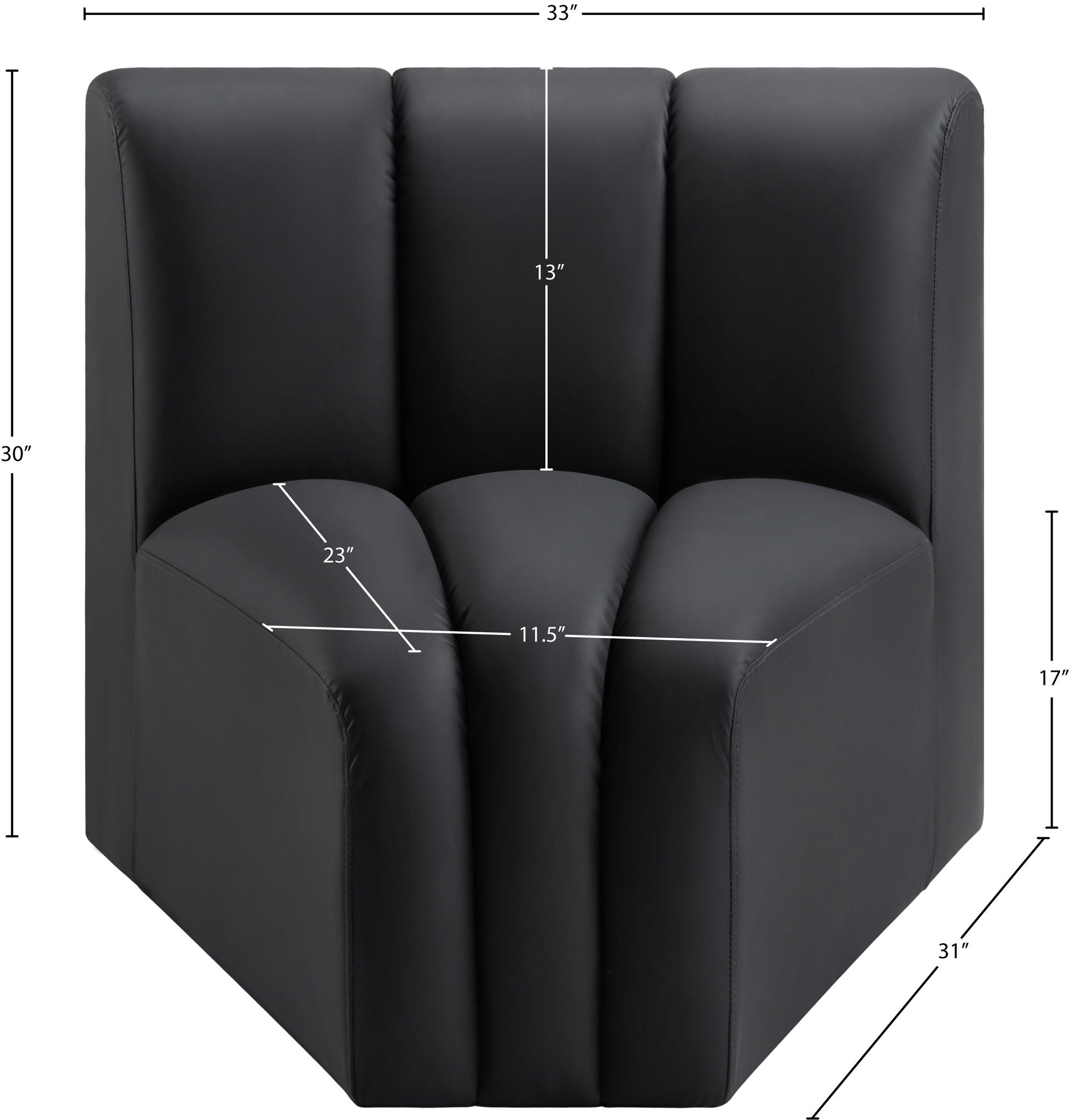Arc - Faux Leather Curved Corner Chair