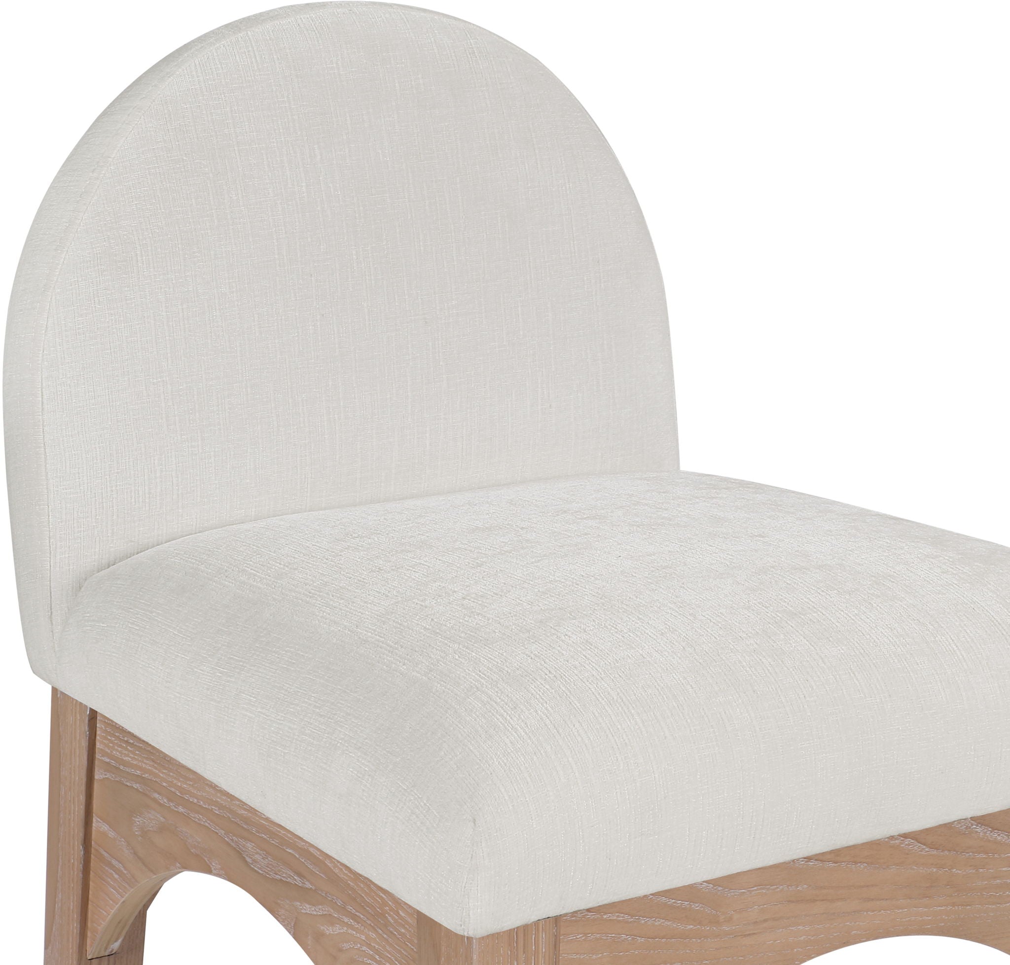 Waldorf - Chenille Stool With Natural Legs
