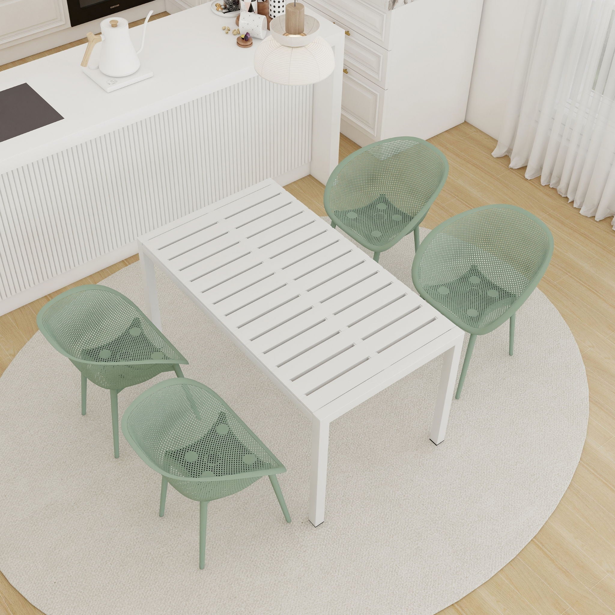 2 Piece Durable Single Chair With Hollow Out Design