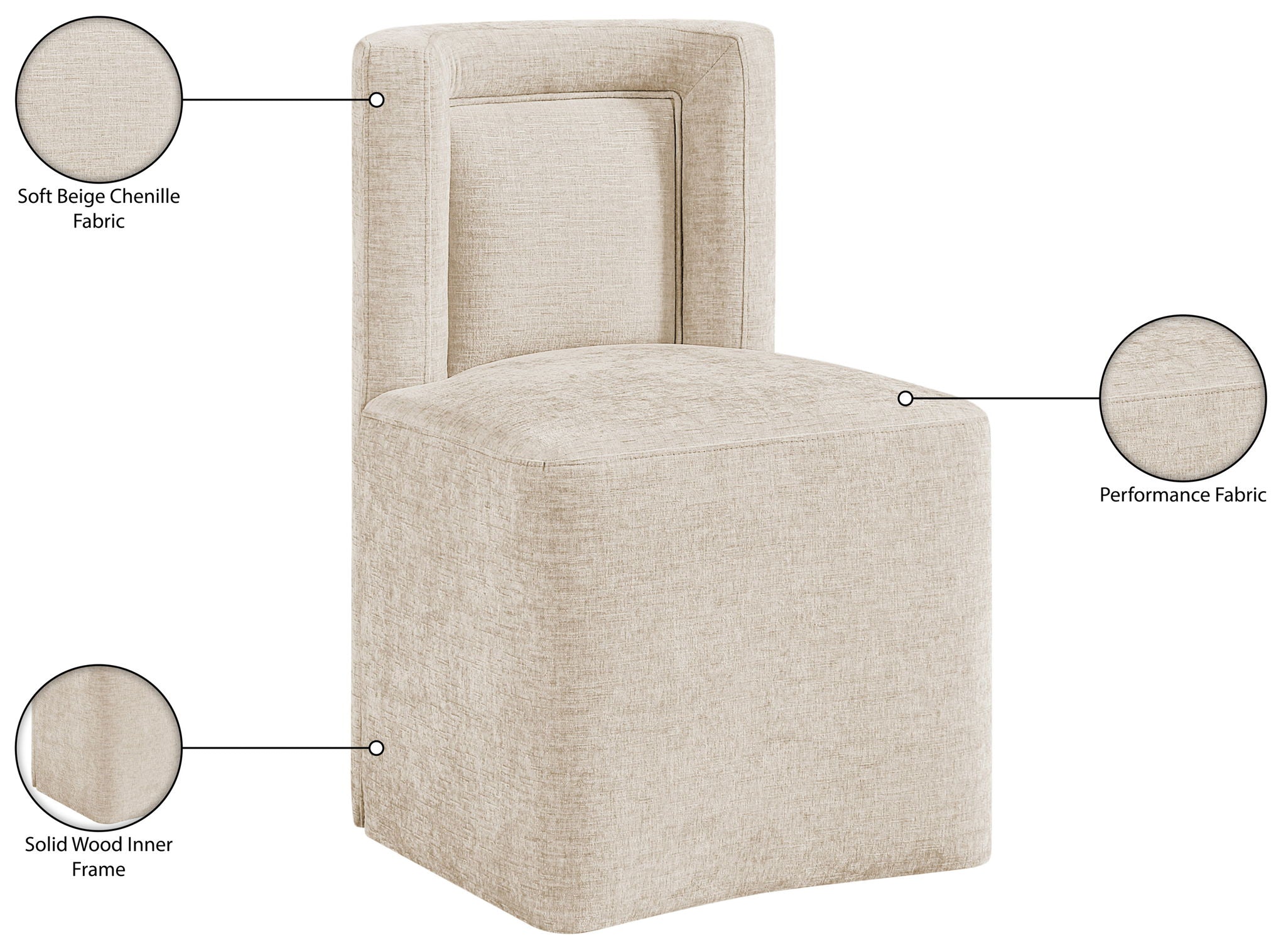 Duvina - Chenille Performance Fabric Dining Chair (Set of 2)