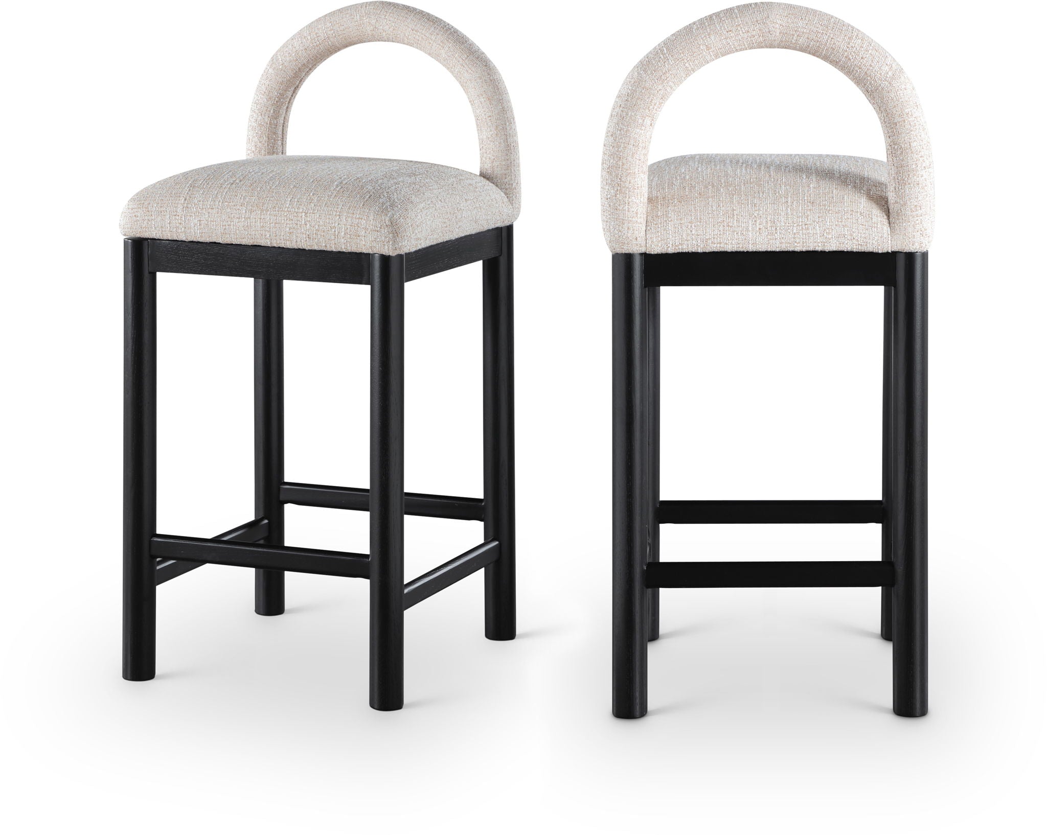 Conrad - Linen Counter Stool With Black Legs