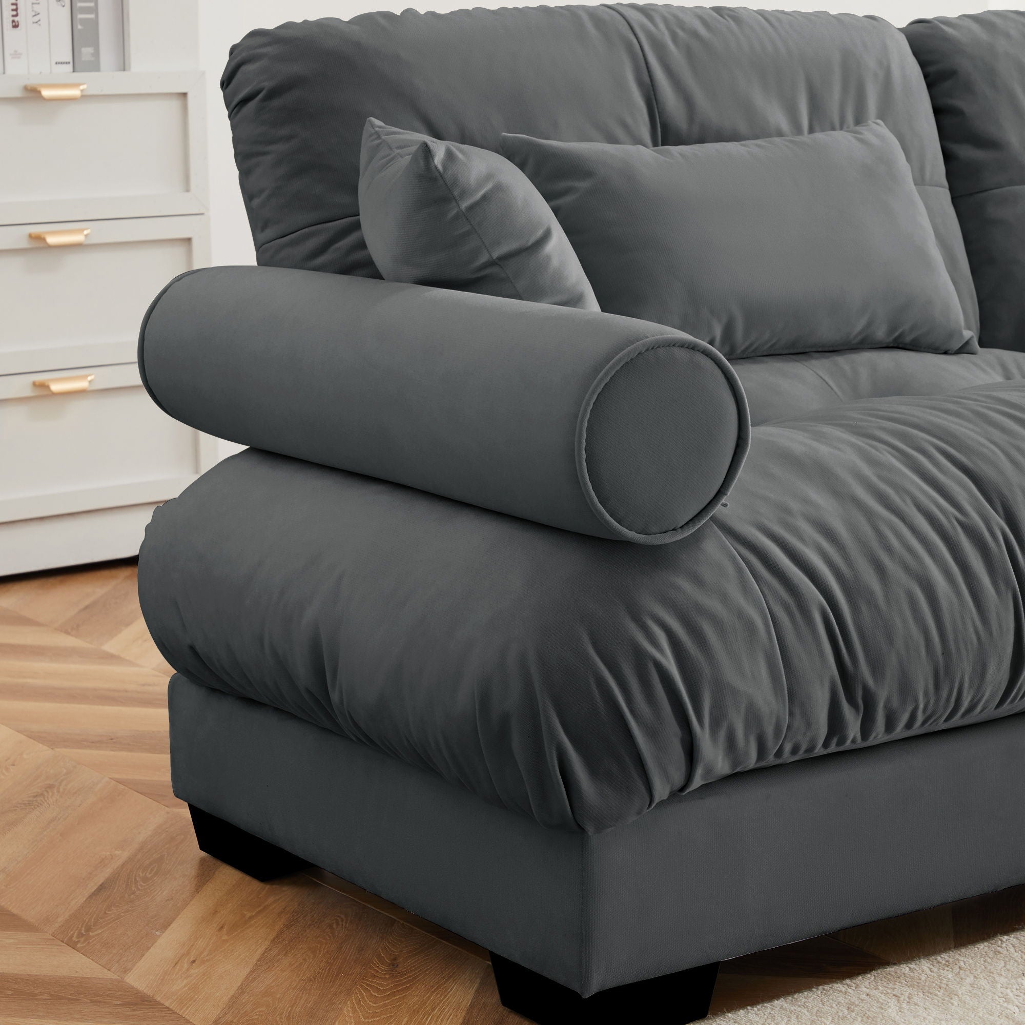Super Comfort Oversized Modular Sectional Sofa With Movable Ottoman