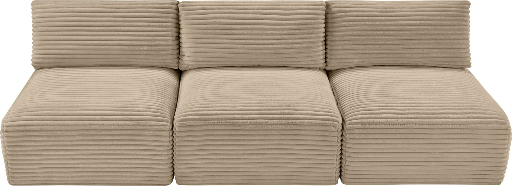 Shaggy - Fabric 3 Seat Modular Armless Sofa