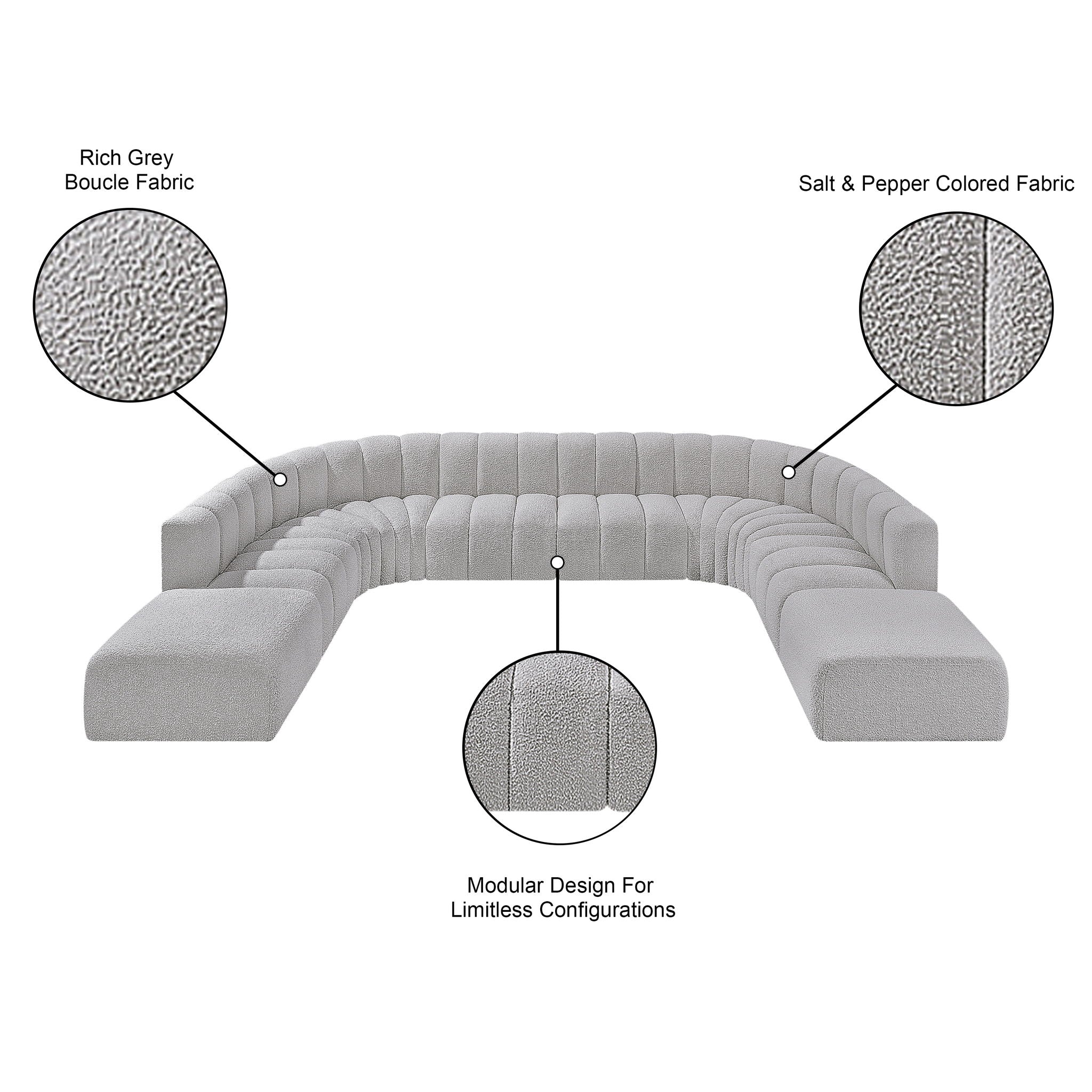 Arc - Boucle Fabric Modular Sectional