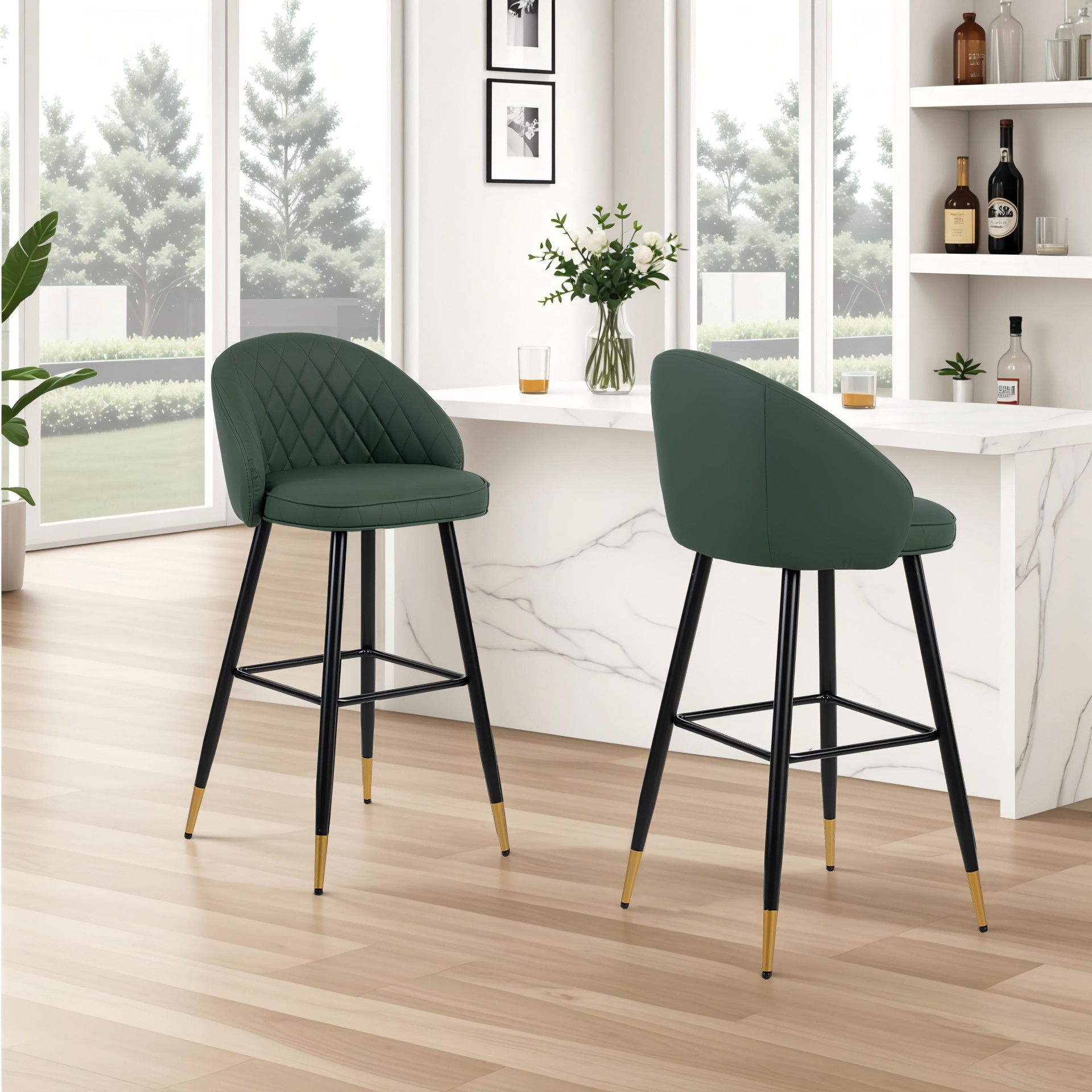 Oliver - Vegan Leather Bar Chair (Set of 2)