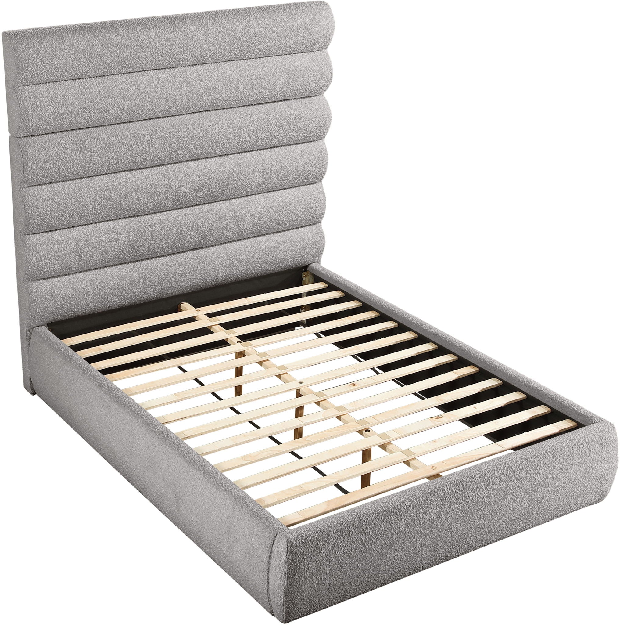 Adam - Boucle Fabric Bed With 70.5" Headboard