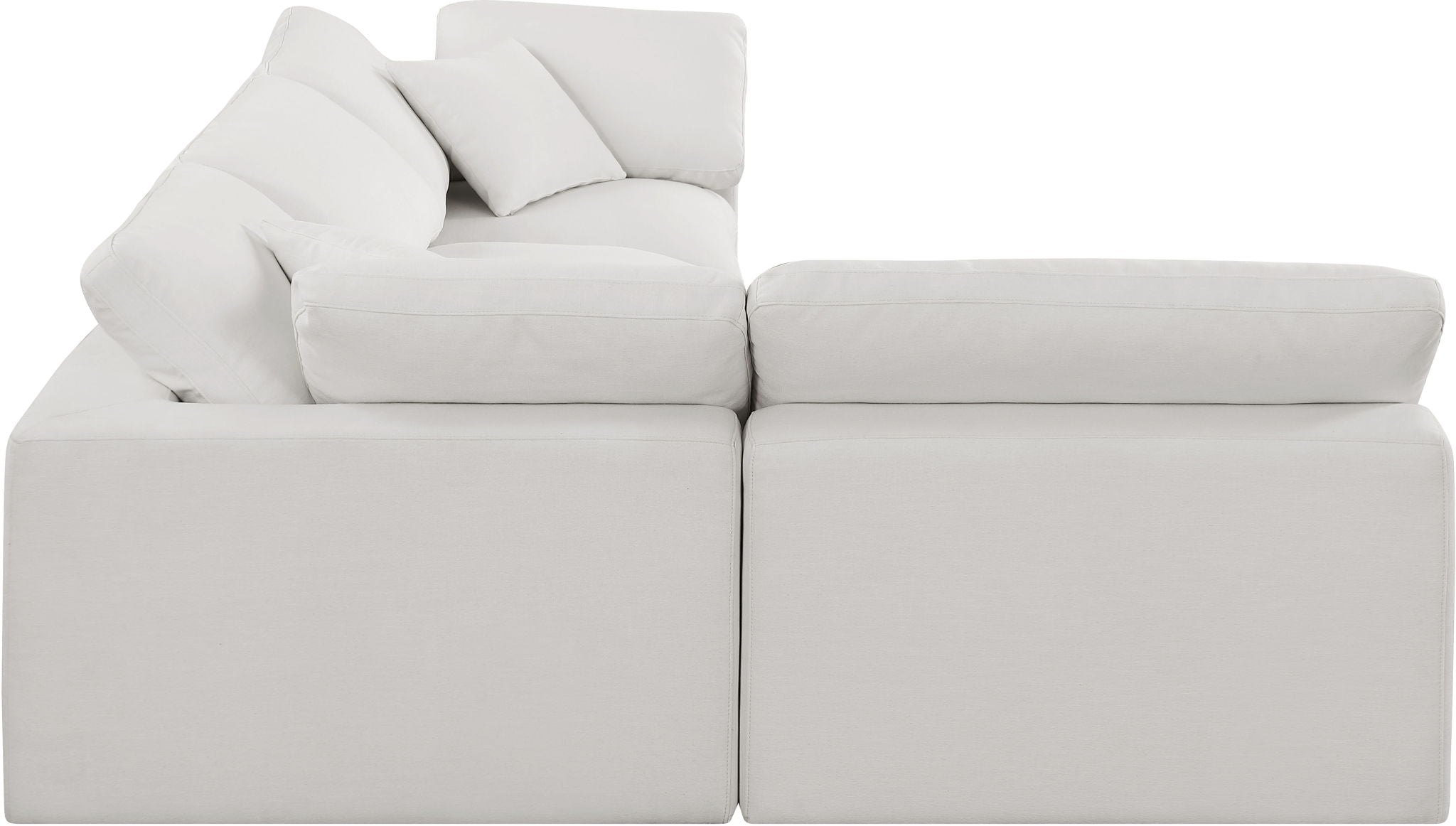 Comfy - 4 Piece Linen Fabric Modular Armless Sectional