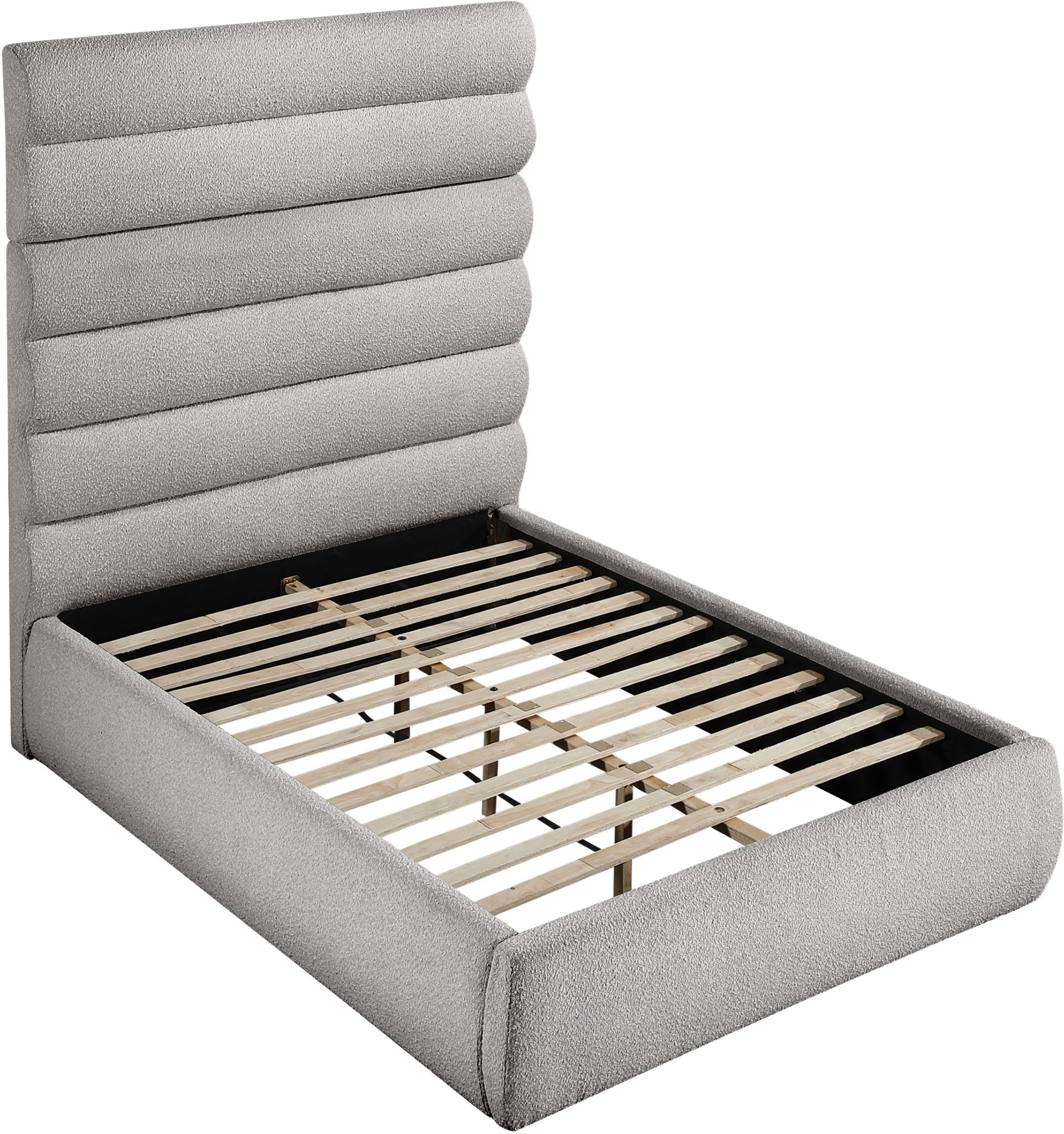 Adam - Boucle Fabric Bed With 70.5" Headboard