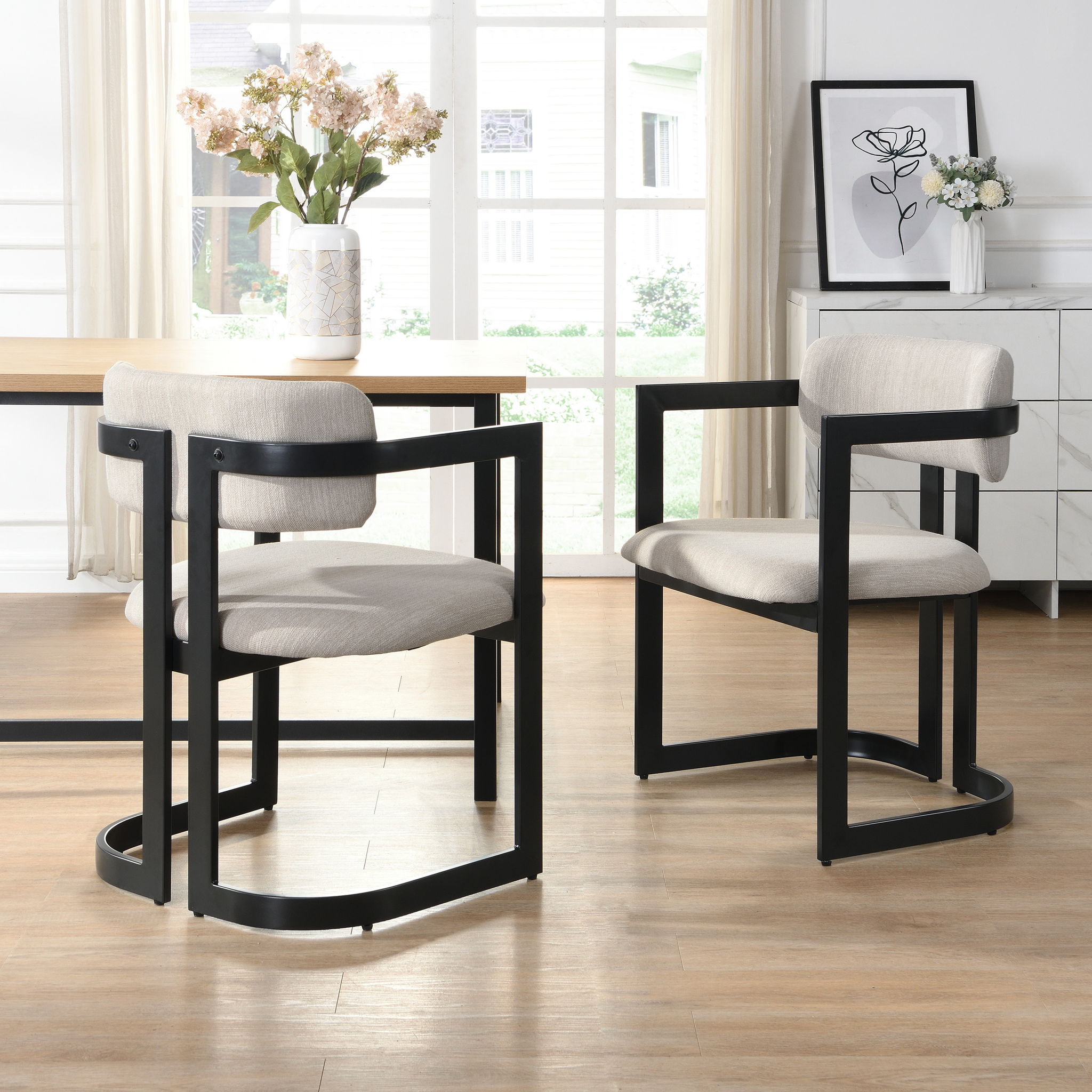 Upholstered Dining Armchairs (Set of 2)