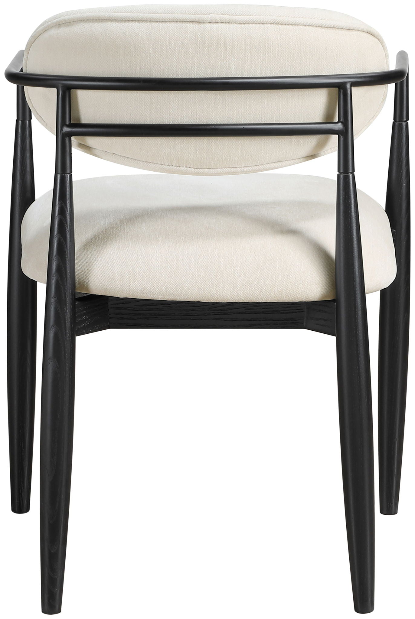 Riccio - Fabric Dining Arm Chair (Set of 2) - Black Frame