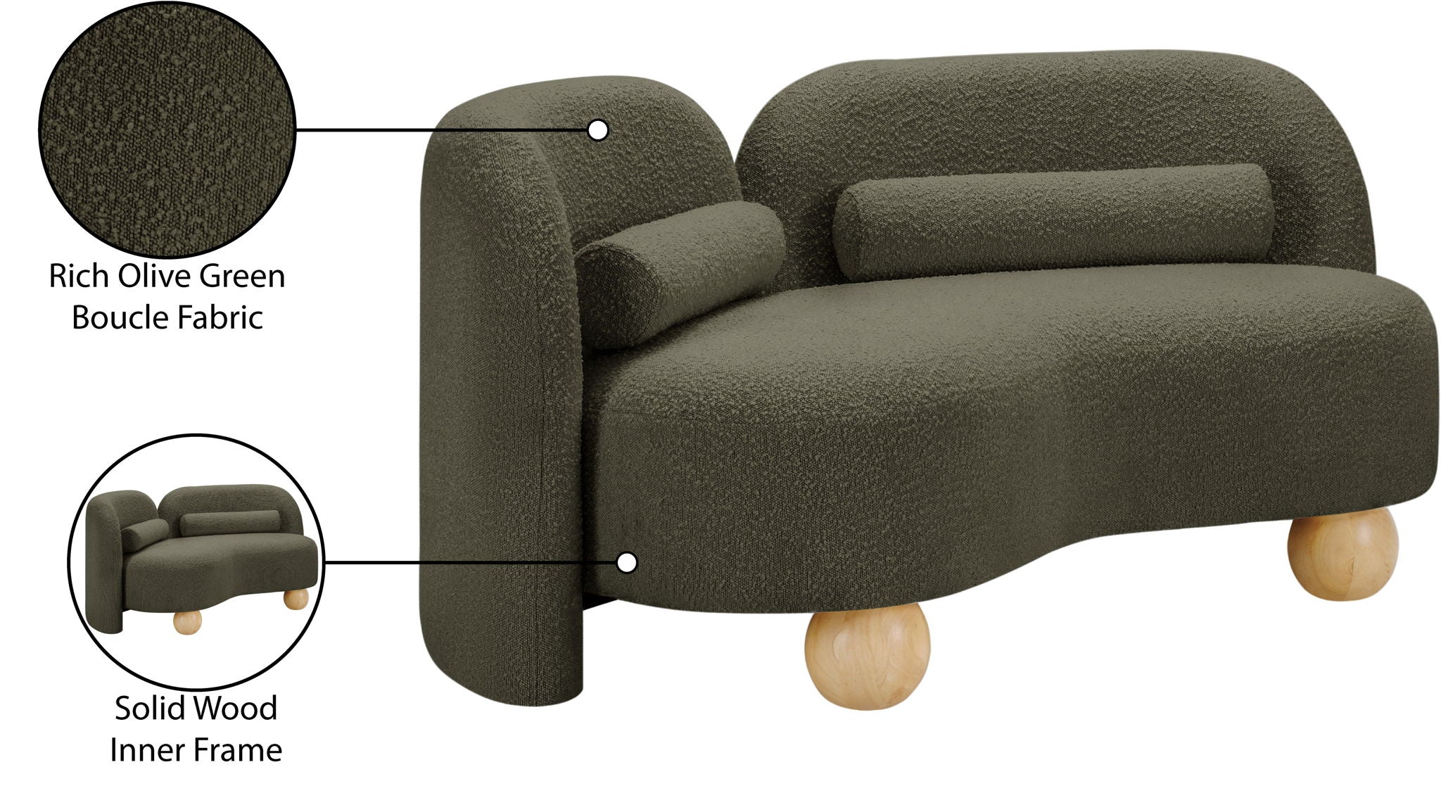 Daphne - Boucle Loveseat