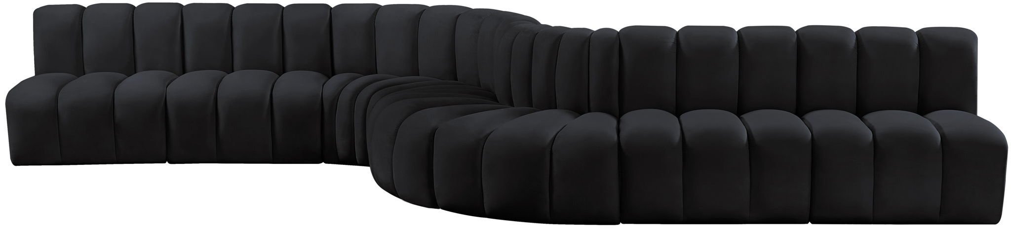 Arc - Velvet 8 Piece Curved Modular Sofa