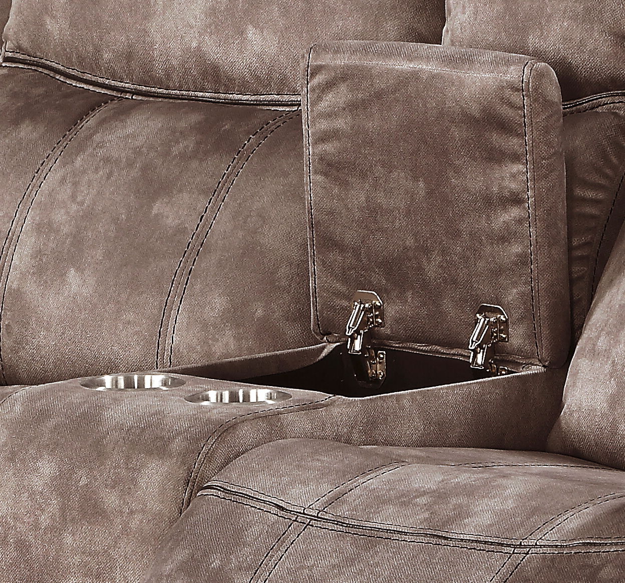 Zubaida - Two Tone Recliner Loveseat With USB Port Console
