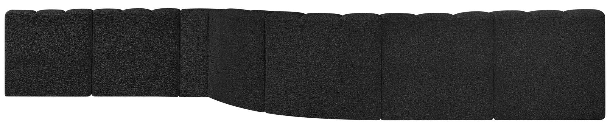 Arc - Boucle Fabric 8 Piece Curved Modular Sofa