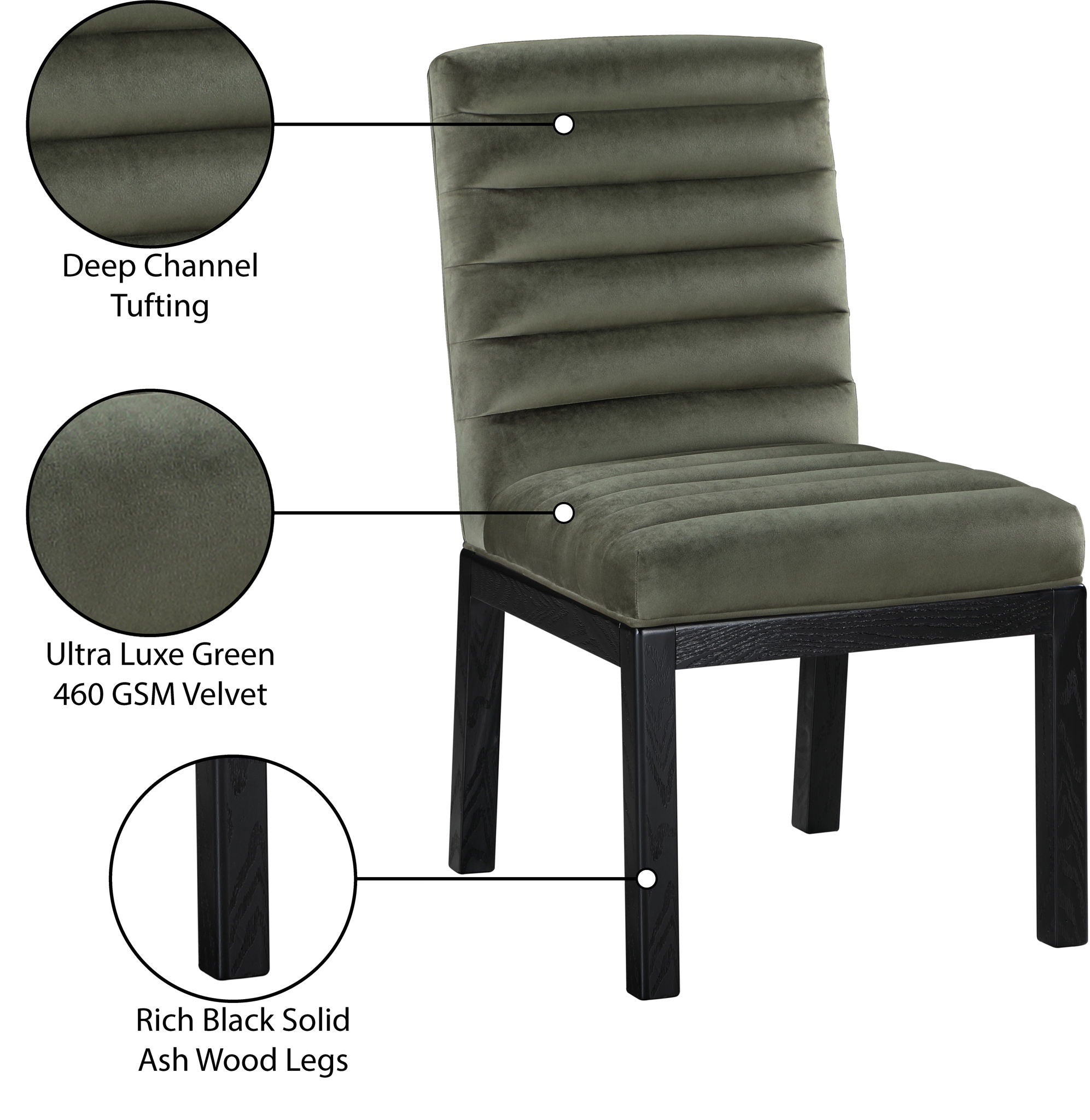 Evelyn - Dining Chair With Black Legs