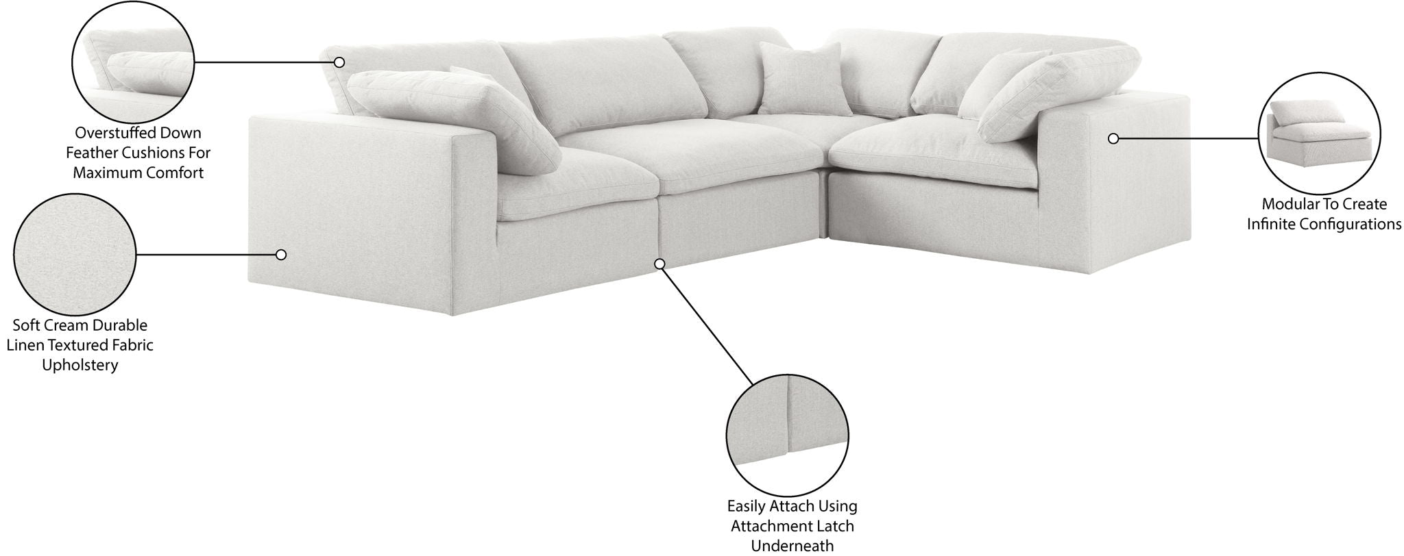 Serene - 4 Piece Modular Sectional