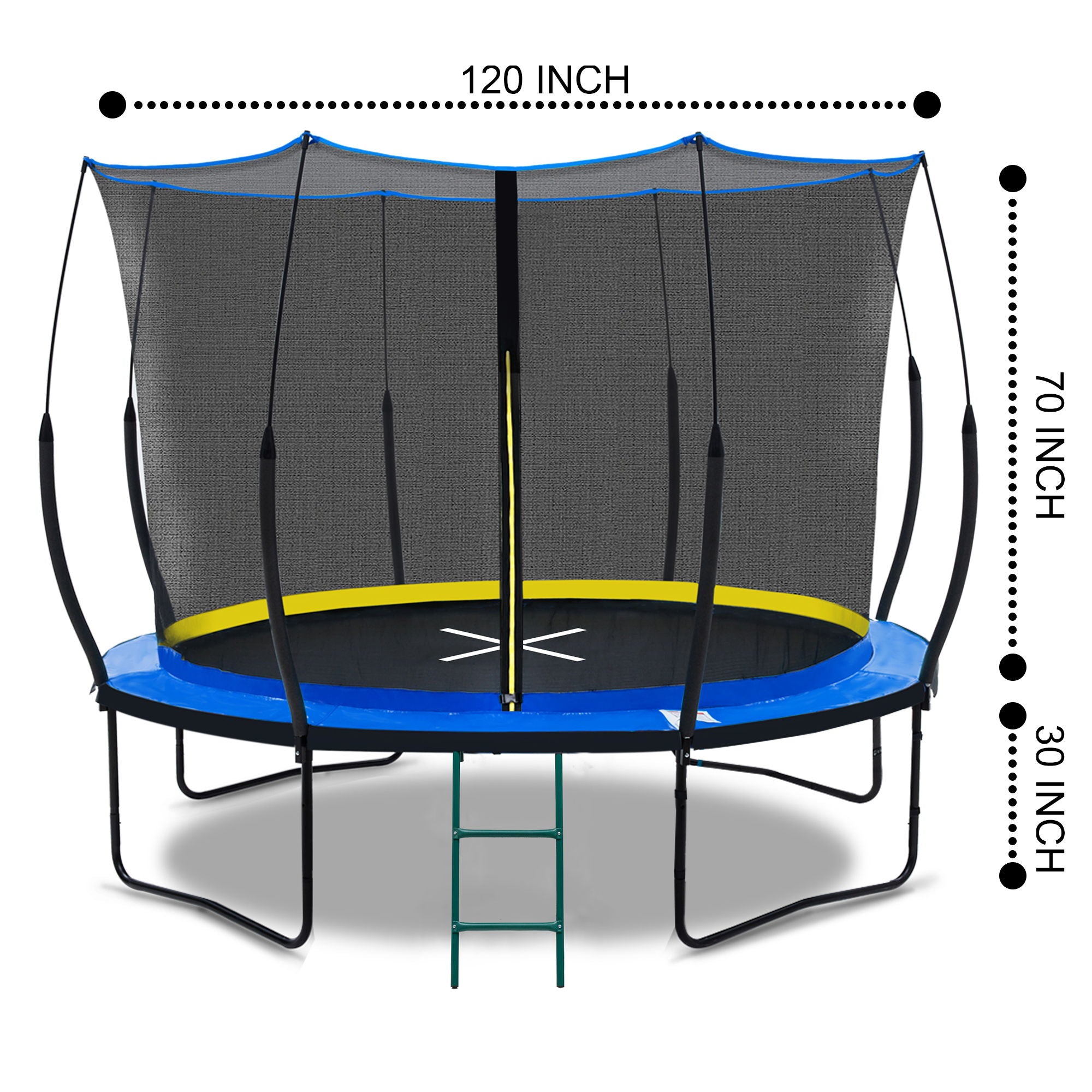 10 Ft Trampoline Inner Safety Net Elastic Ropes Version - Blue
