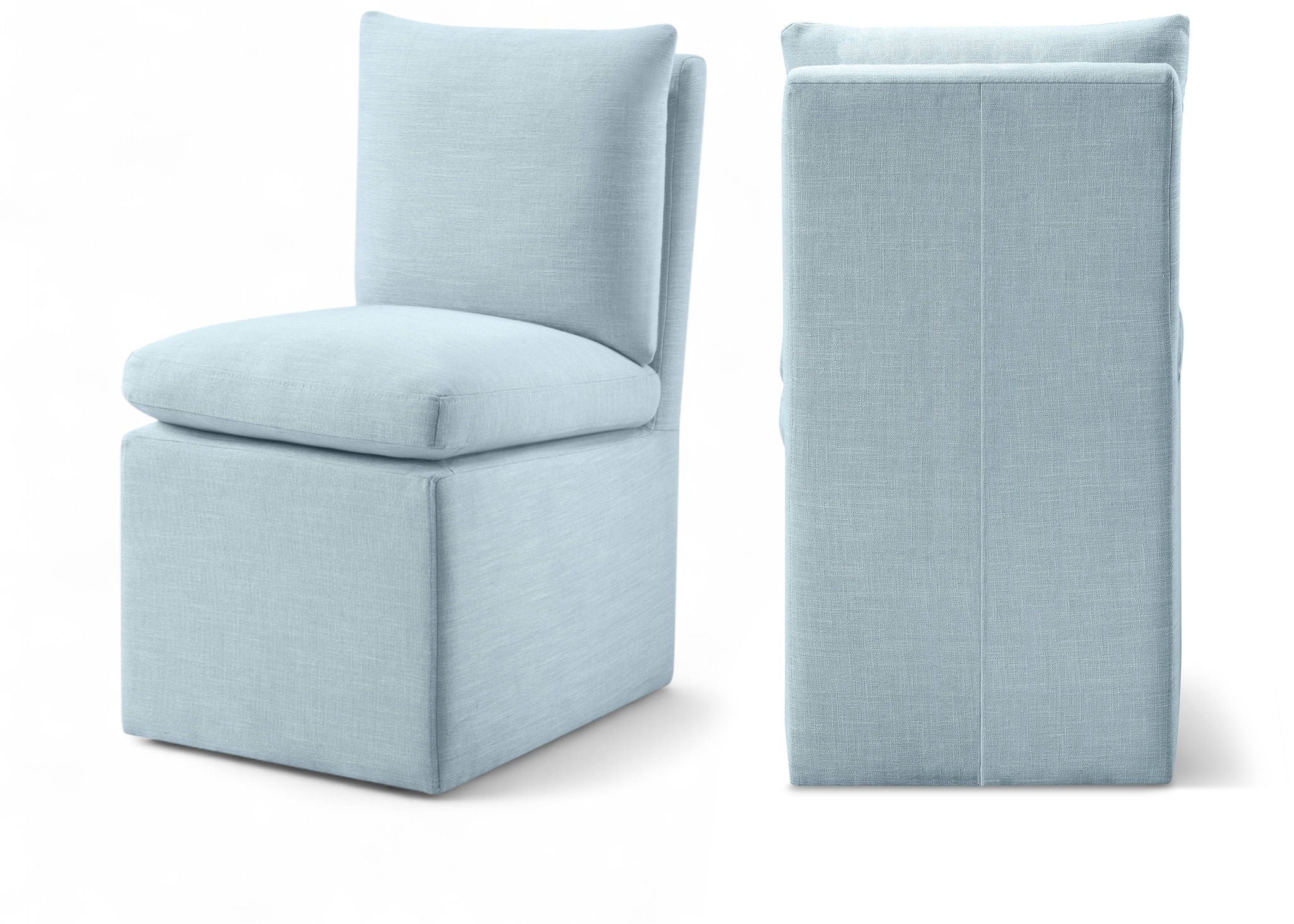 Nelori - Linen Textured Performance Fabric Upholstered Dining Chair (Set of 2)