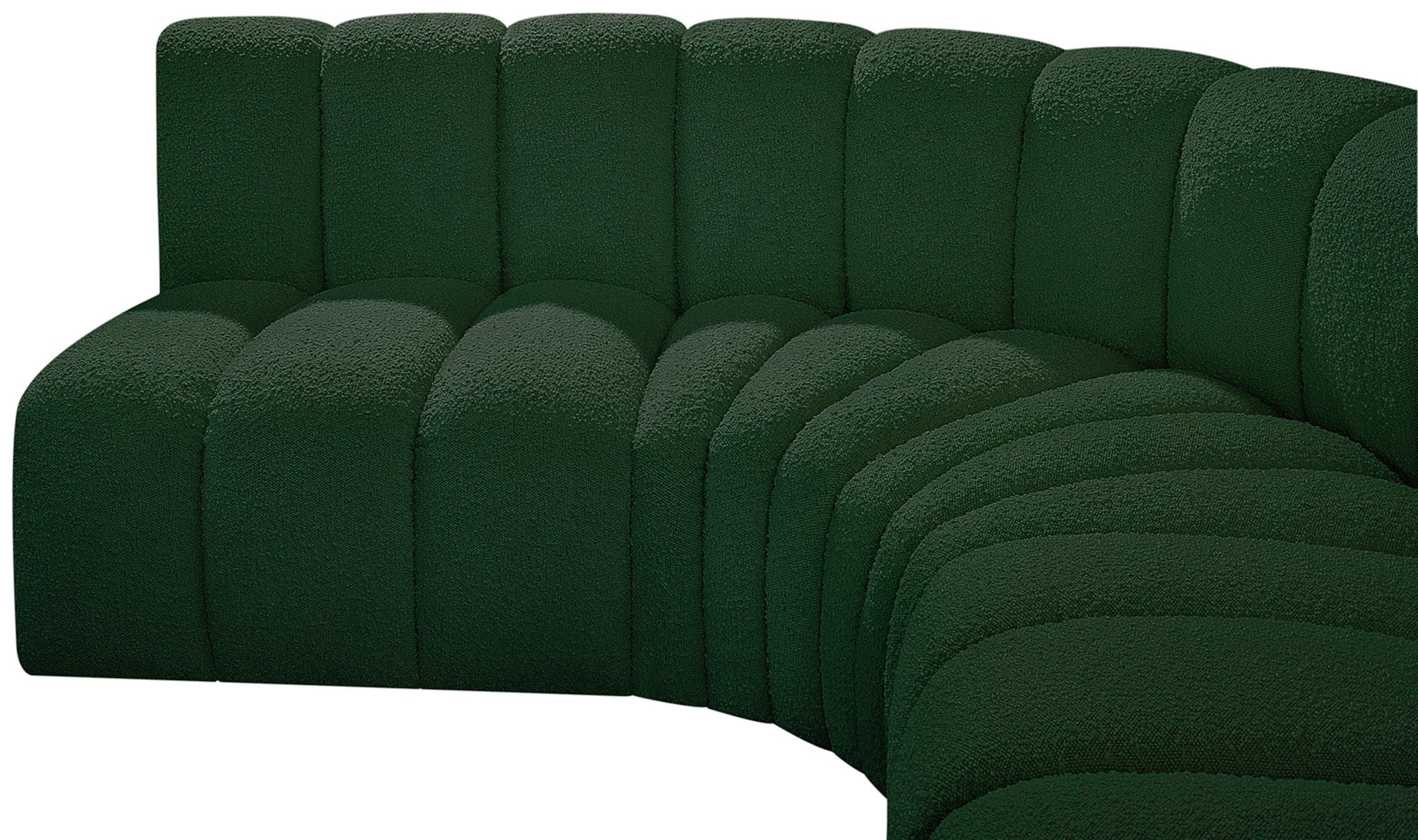 Arc - Boucle Fabric 5 Piece U-Shaped Modular Sofa