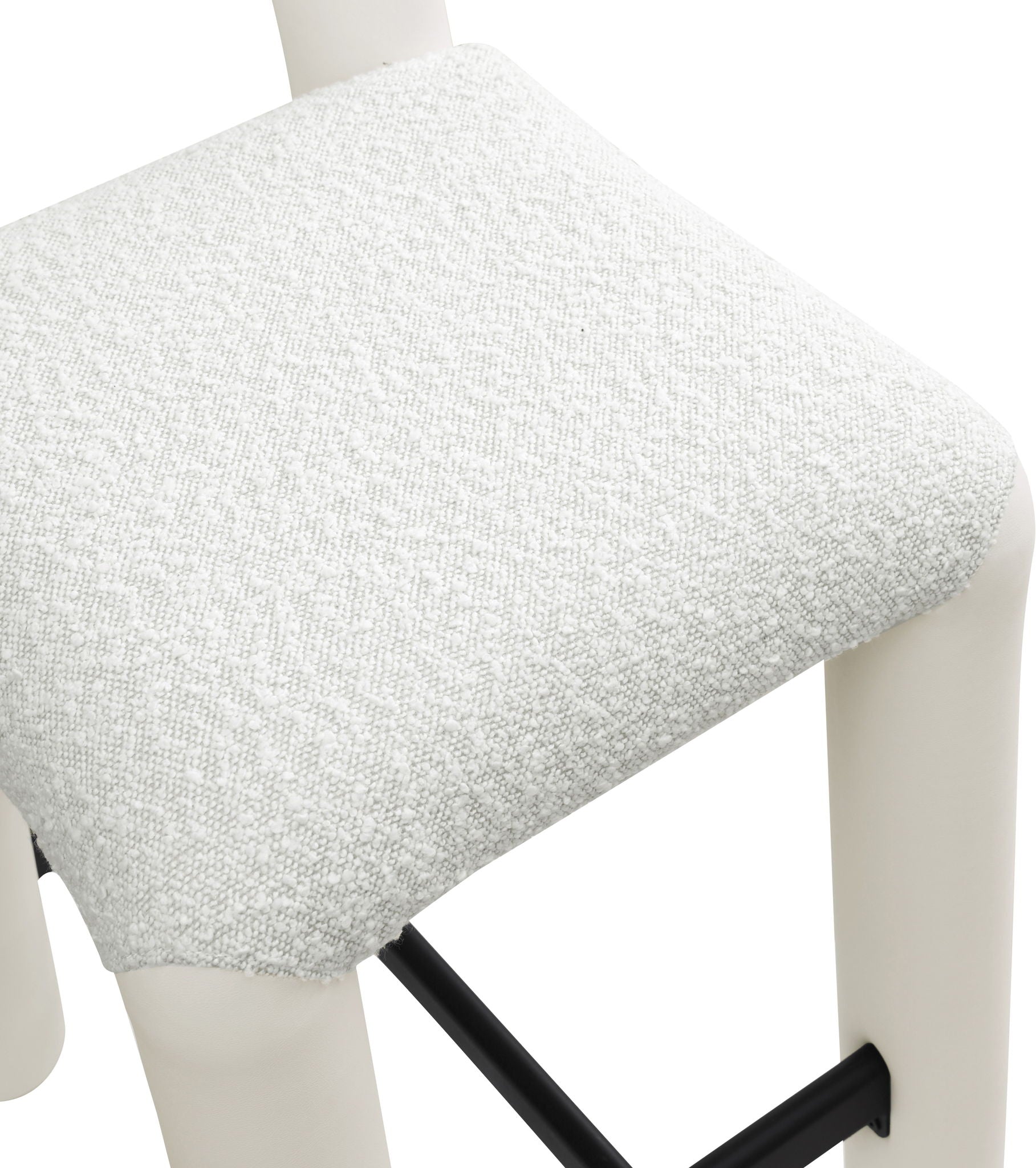 Amari - Vegan Leather and Boucle Fabric Stool