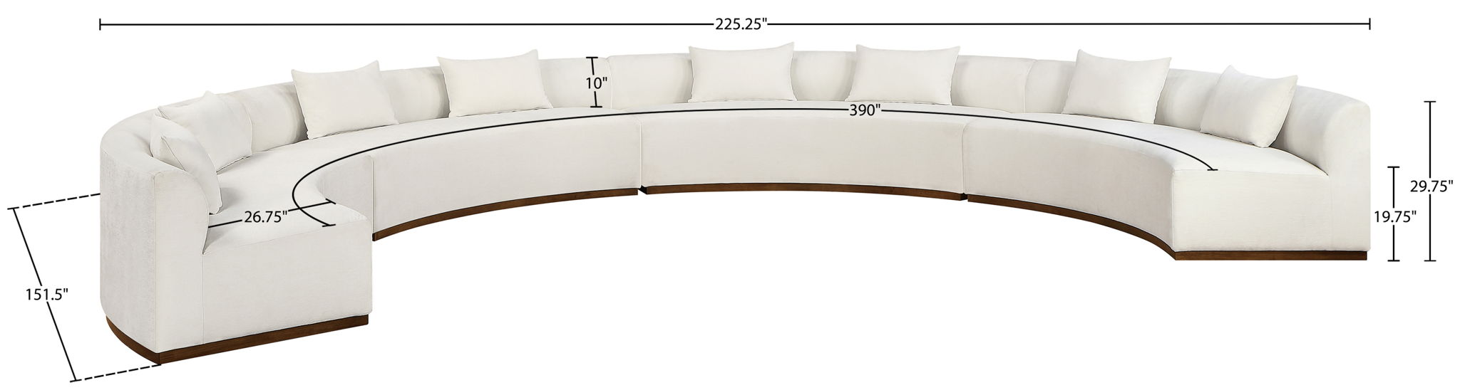 Avanti - Chenille Fabric Upholstered 4 Piece Modular Sectional