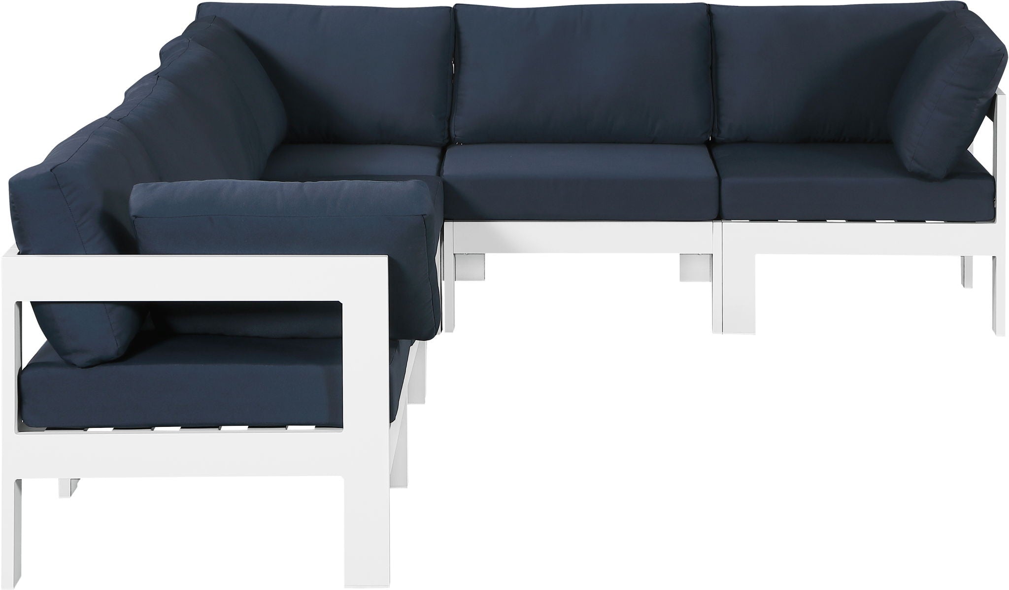 Nizuc - Outdoor Patio 6 Piece Modular Sectional With White Frame