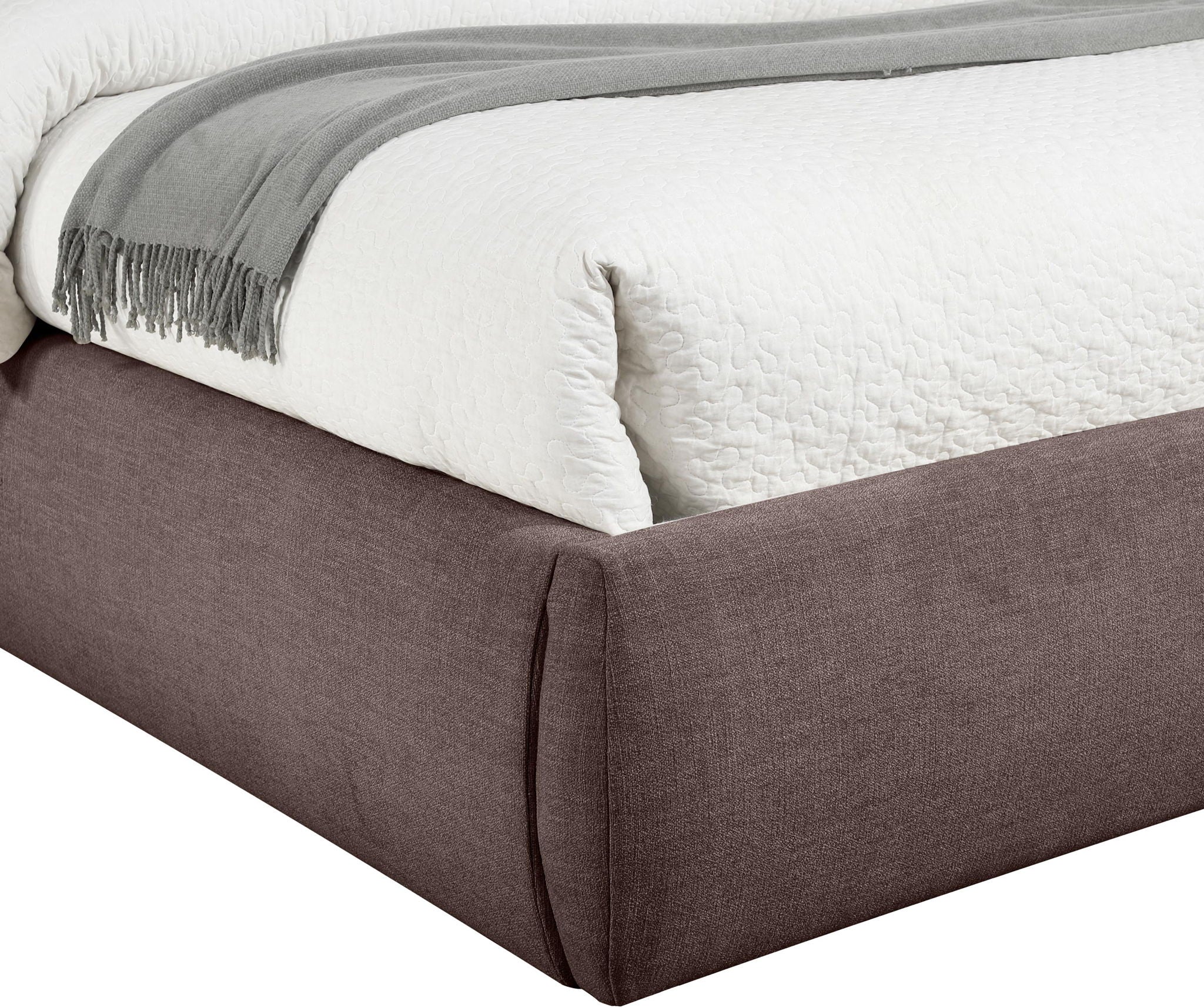 Adam - Linen Fabric Bed With 89" Headboard