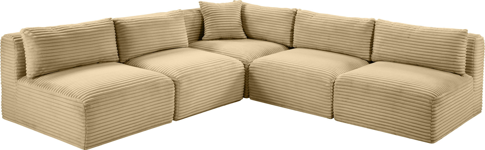 Shaggy - 5 Piece Modular Corner Armless Sectional
