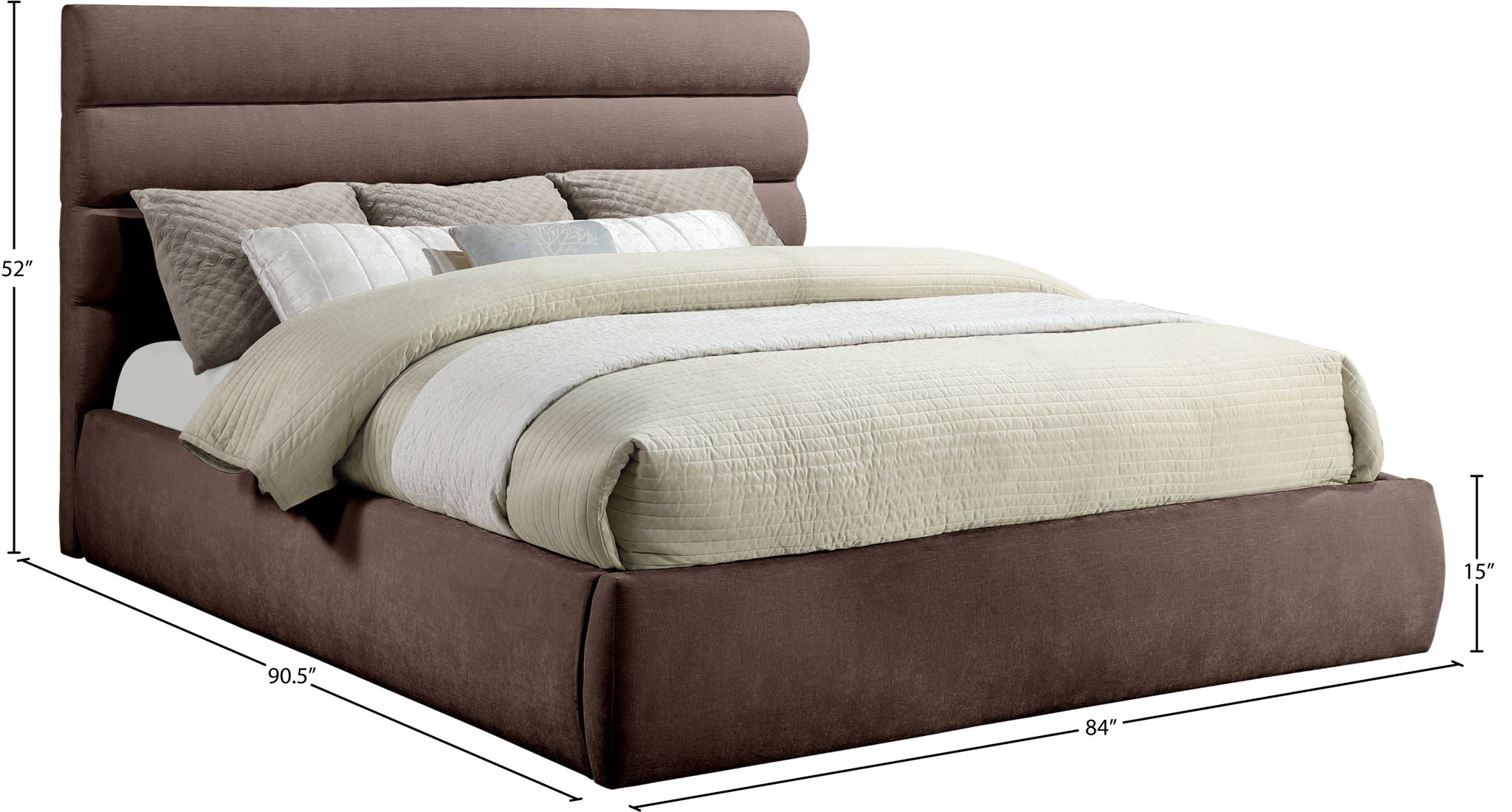 Adam - Chenille Fabric Bed With 52" Headboard