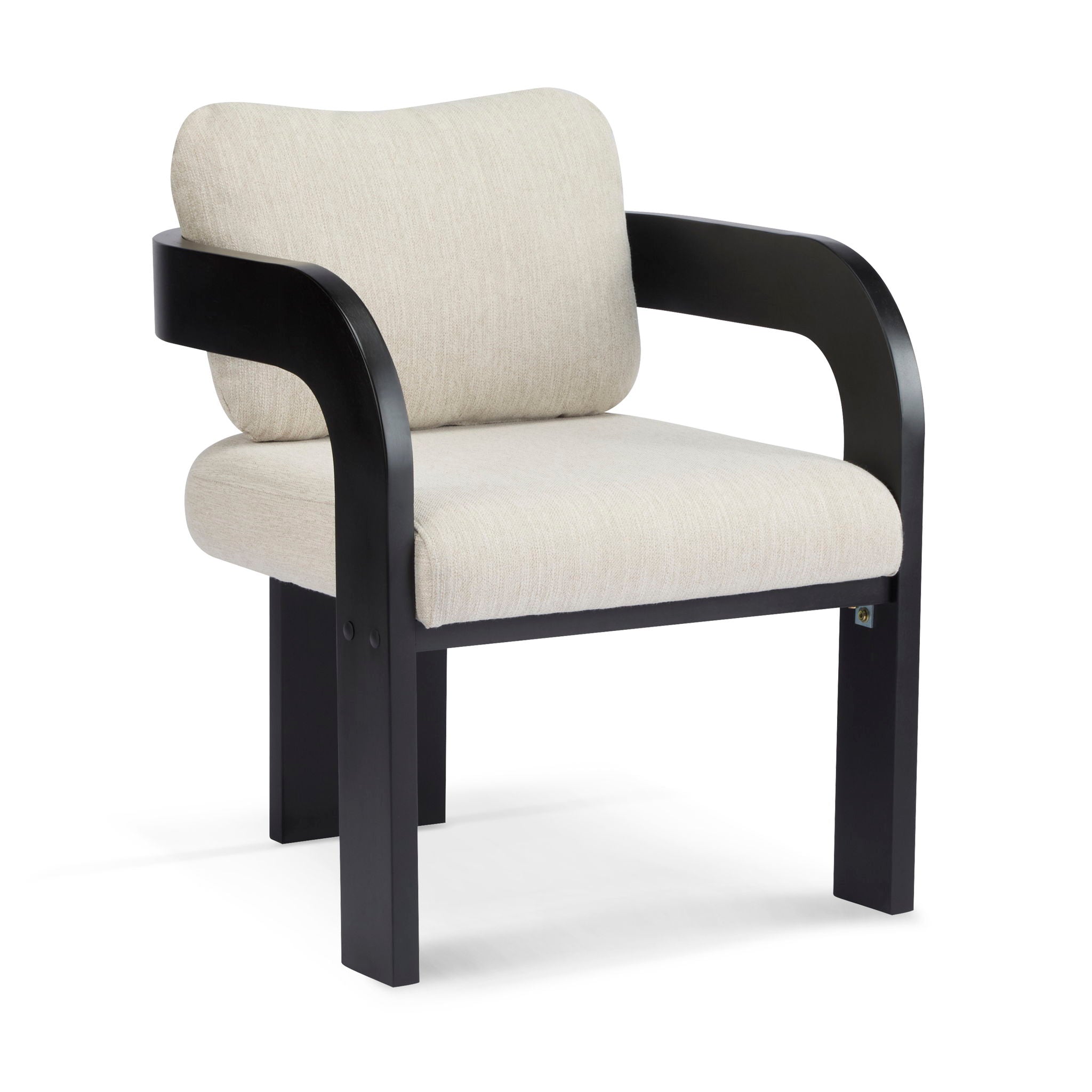 Dining Chairs With Pillow Back (Set of 2) - Beige / Black