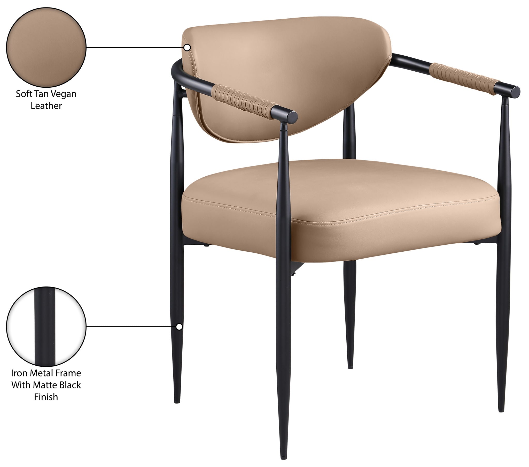Virella - faux Leather Upholstered Dining Chair (Set of 2) - Black Base