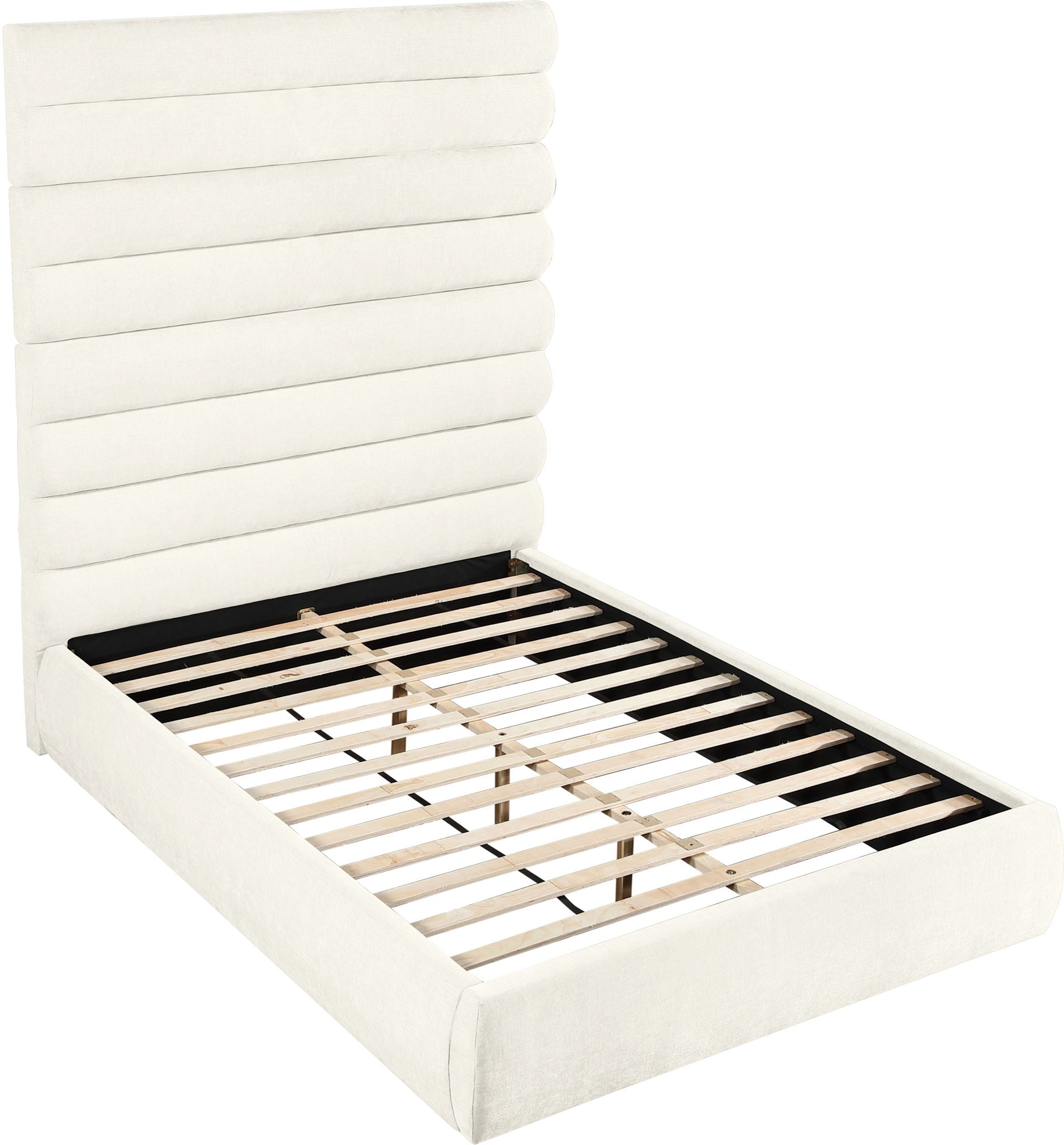 Adam - Chenille Fabric Bed With 89" Headboard