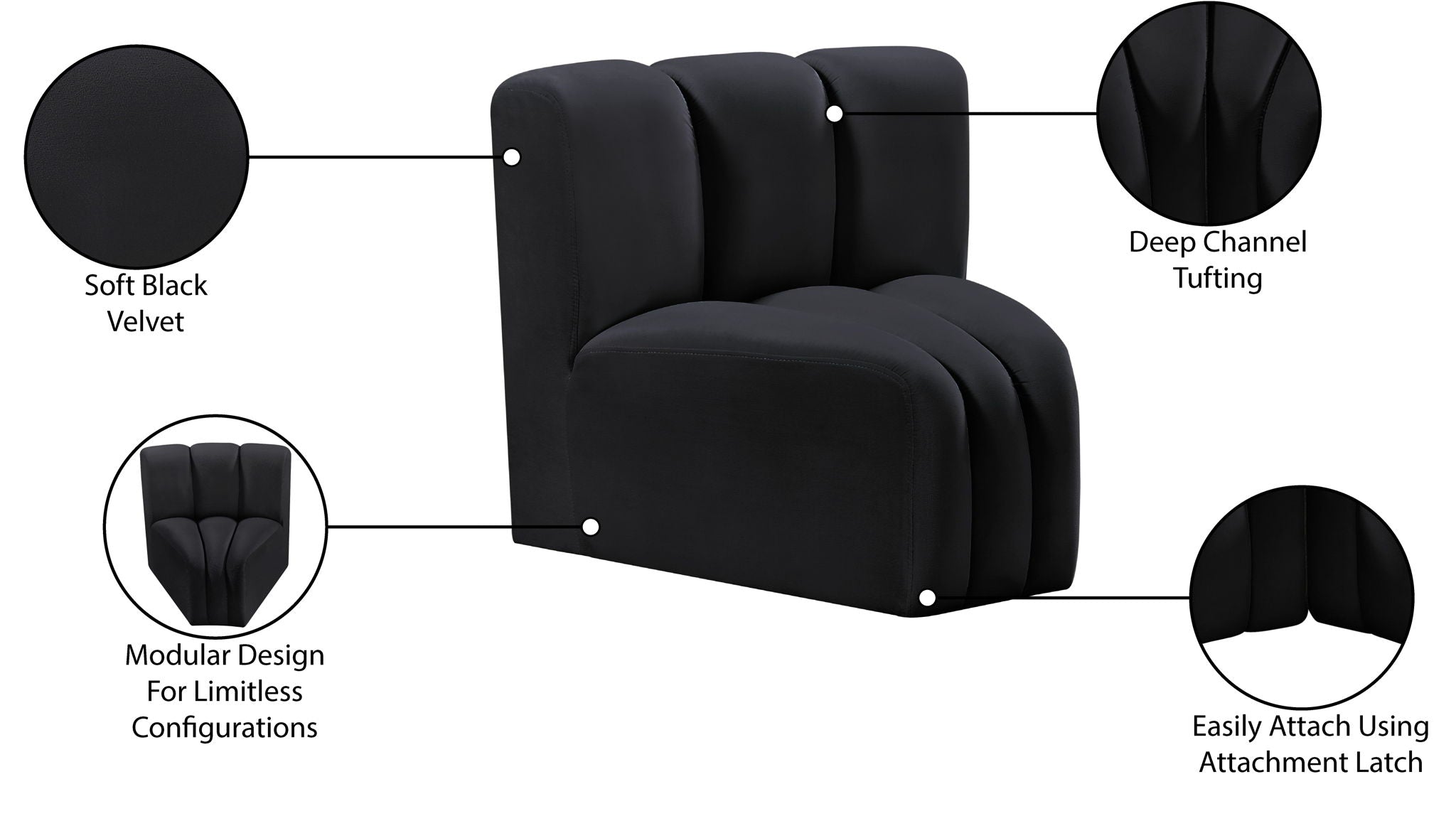 Arc - Velvet Curved Corner Chair