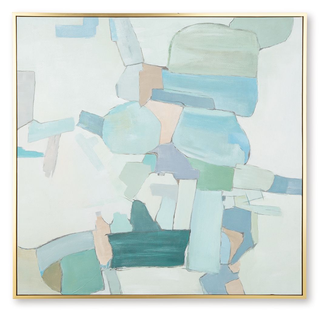 Wynburn - Wall Art - White / Blue / Green