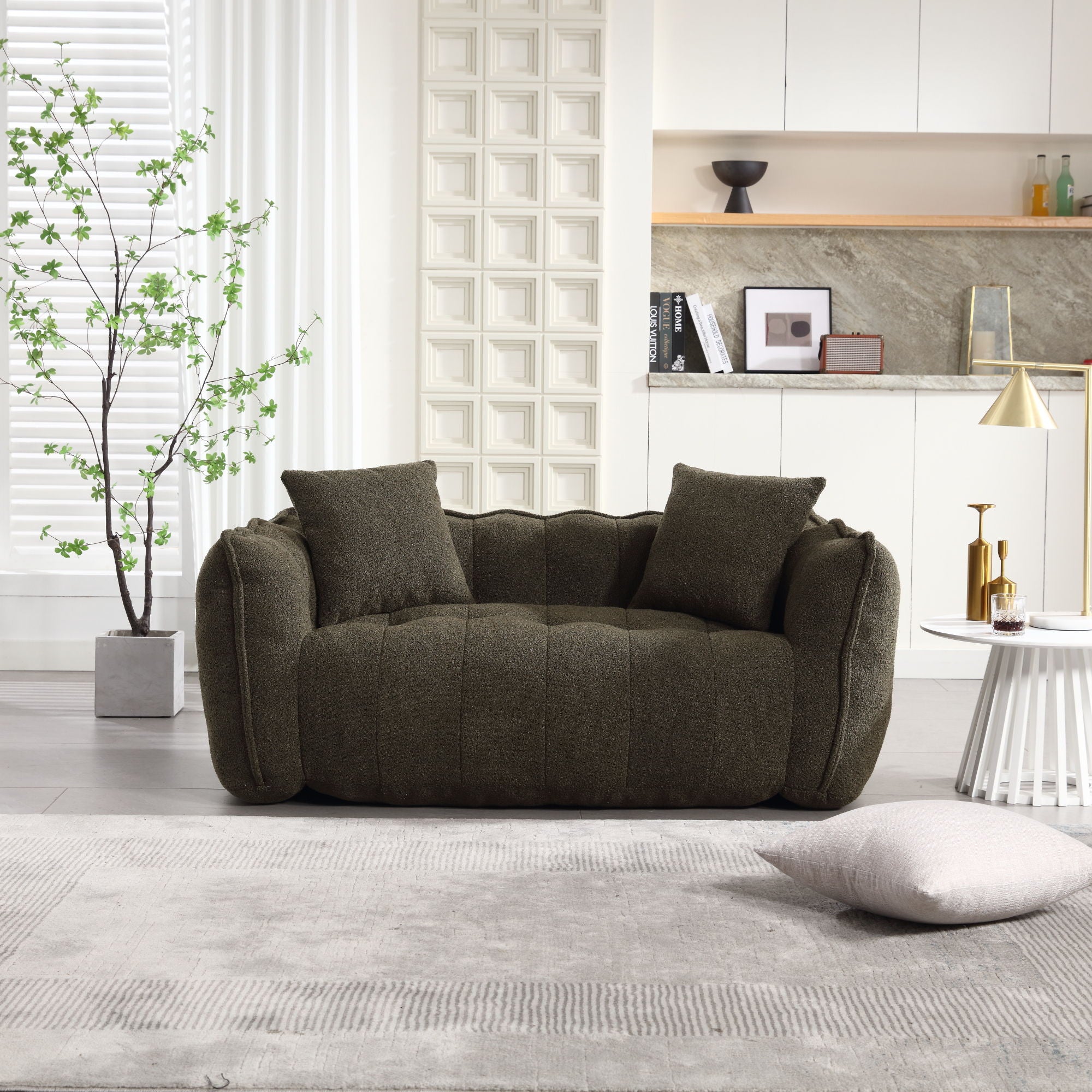Cozy Beanbag Chair With High Resilience Foam Core For 2