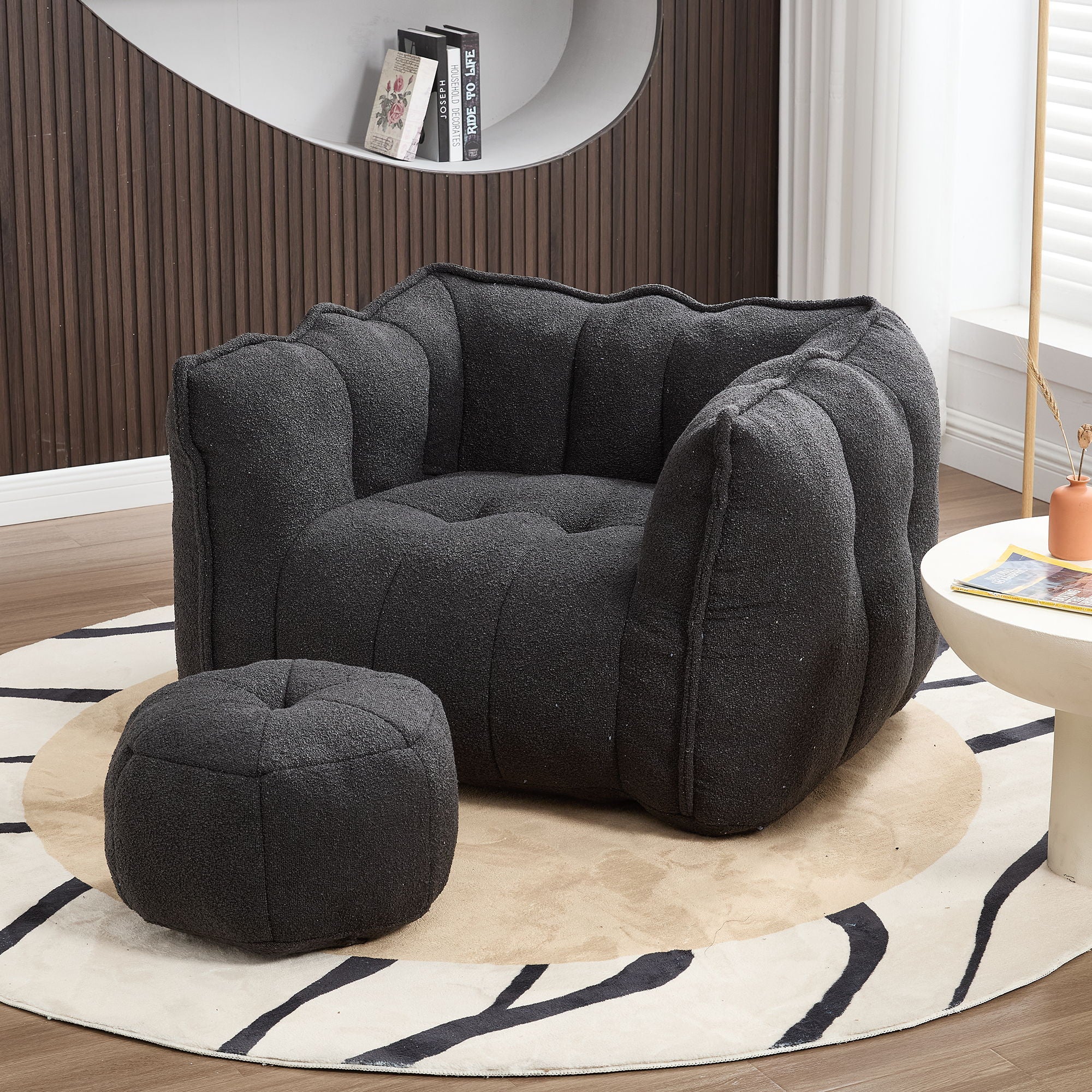 Soft Bean Bag Chair With High Resilient Foam